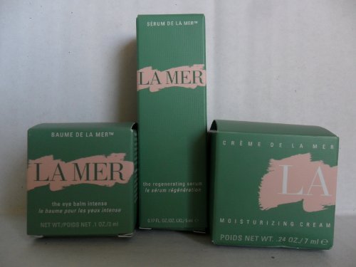 La Mer Luxury Skincare Travel Kit - Moisturizing Cream (7ml), Regenerating Serum (5ml), Eye Balm Intense (3ml) - New in Box | Perfect for Travel, Gifts & On-The-Go Skincare Routine