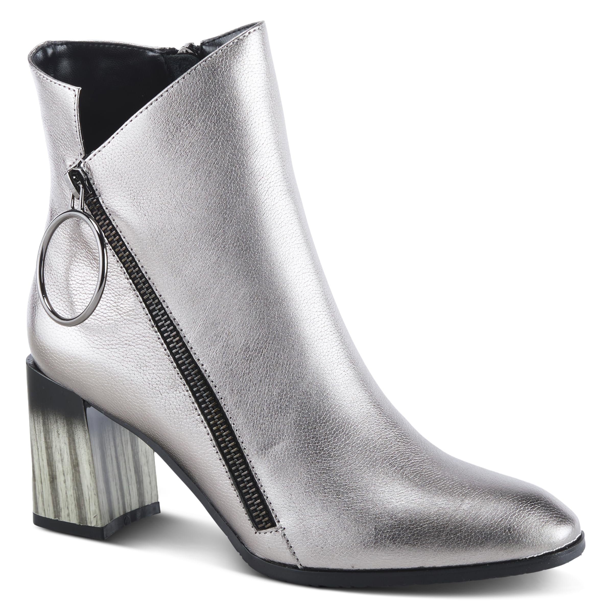 Azura Spring Step Fabulosa Women's V-Collar Chelsea Ankle Boots - Premium Leather Side Zipper Booties for Work & Casual | Comfortable Slip-Resistant Shoes for Office, Dating & Travel