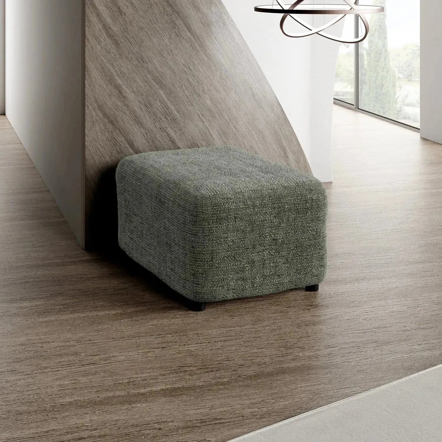 Medium Ottoman Slipcover - Microfiber Printed Collection - Perfect for Living Room, Bedroom & Home Decor