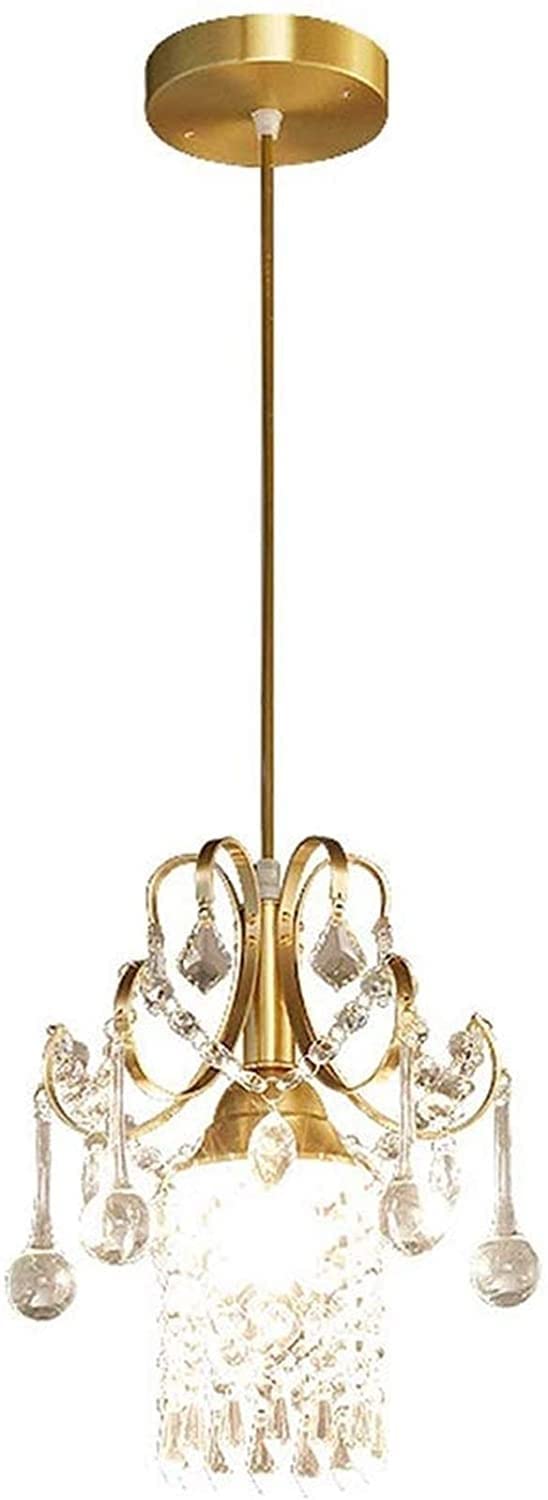 Farmhouse Pendant Lights - Crystal Chandelier Lighting Fixtures with Gold Metal Shade, Industrial Hanging Lamp for Kitchen Island, Dining Room, Living Room | Modern Raindrop Design for Home Decor