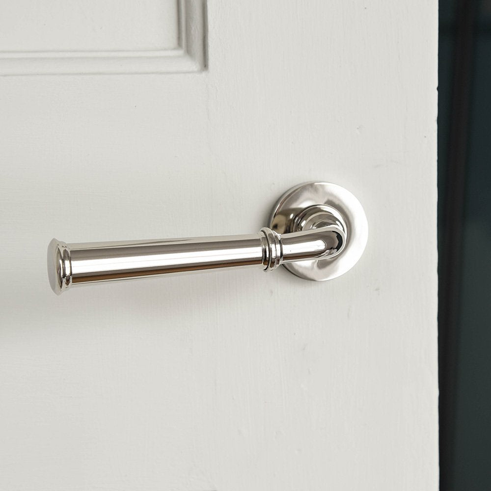 Polished Nickel Grace Lever Door Handles - Modern Cabinet & Closet Hardware for Home & Office - Perfect for Bedrooms, Bathrooms & Interior Doors