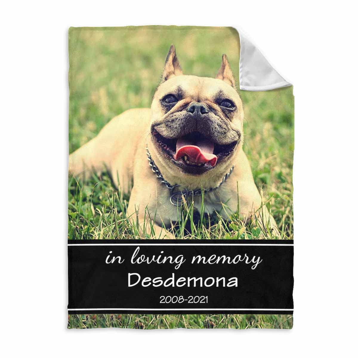 Custom Photo Fleece Blanket for Dogs & Cats - Personalized Pet Memorial Blanket 40x50 Inch - Sympathy Gift for Pet Loss, Comforting Keepsake for Family & Friends - Perfect for Grieving, Remembrance & Home Decor
