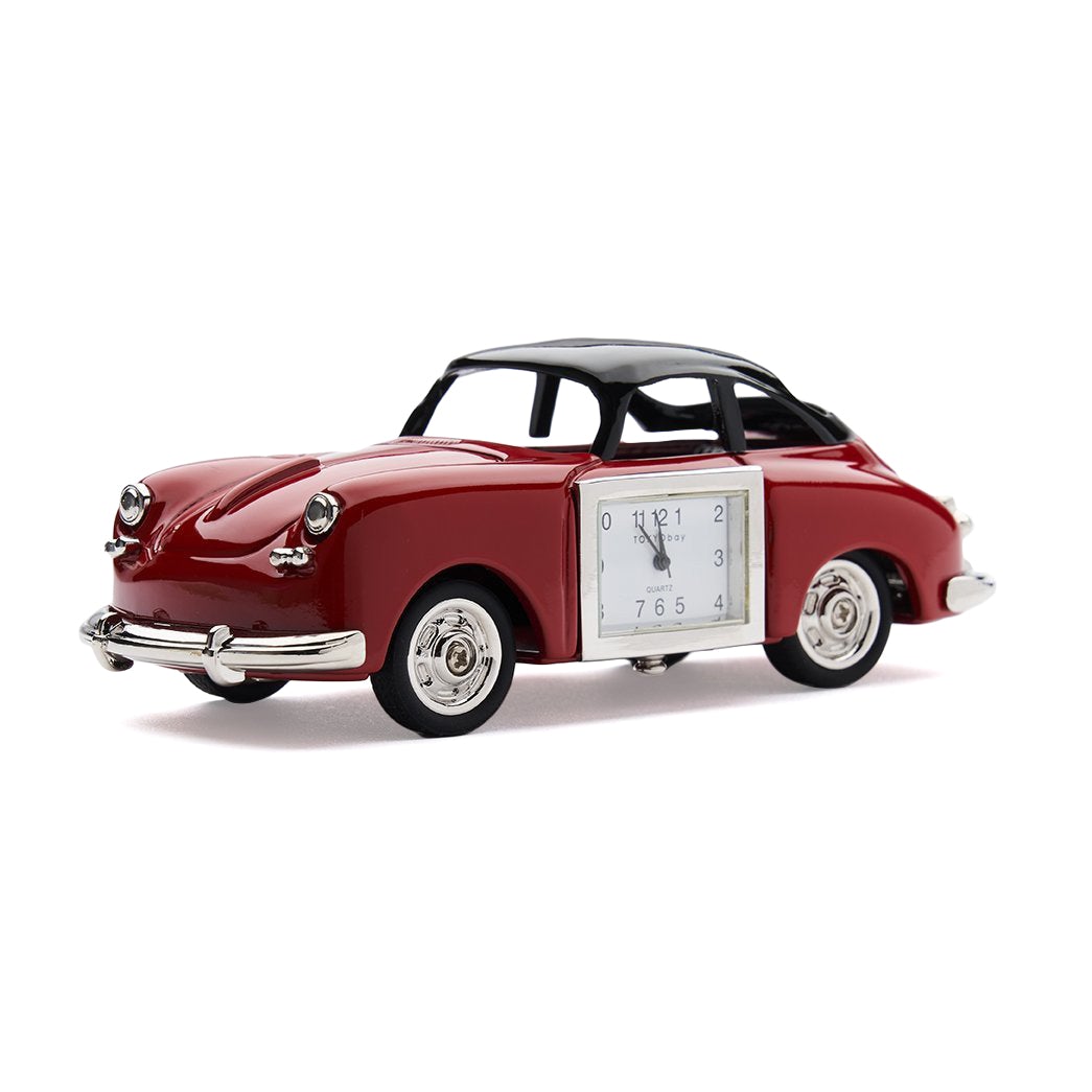 Vintage Red Car Dashboard Clock - Classic Analog Auto Accessory for Old School & Retro Vehicles - Perfect for Road Trips, Car Shows & Collectors