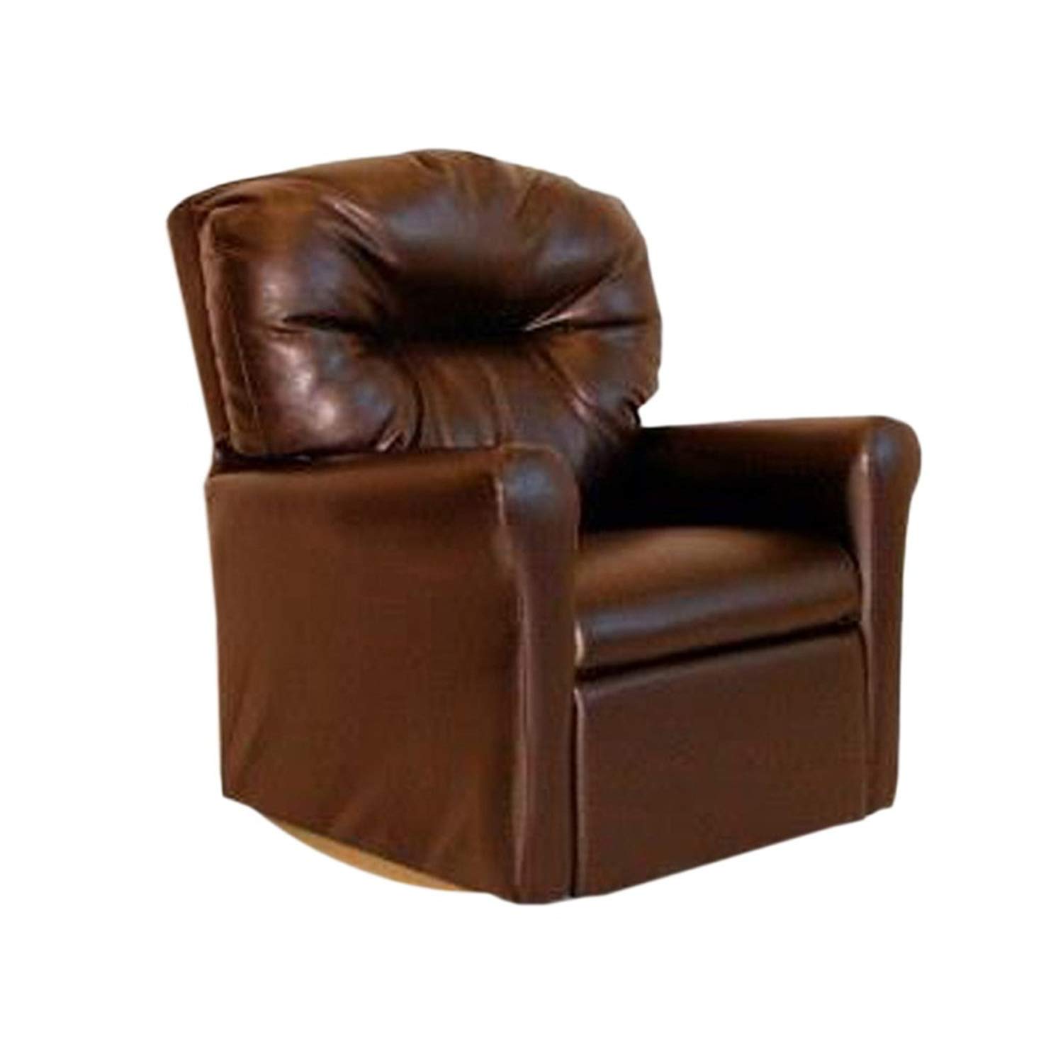 Modern Brown Faux Leather Rocker Recliner Chair - Comfortable Gliding Swivel Living Room Furniture for Relaxing & Nursing