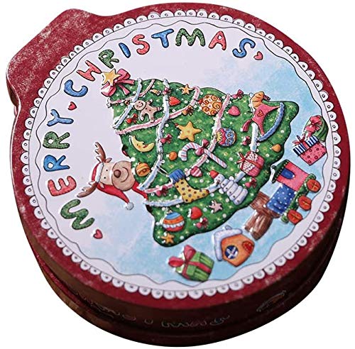 Christmas Tinplate Candy Boxes - Empty Gift Tins for Cookies, Sweets & Holiday Treats | Decorative Storage Organizer for Christmas Tree Decorations, DIY Crafts & Party Favors | Perfect for Holiday Gifting, Cookie Exchanges & Festive Home Decor