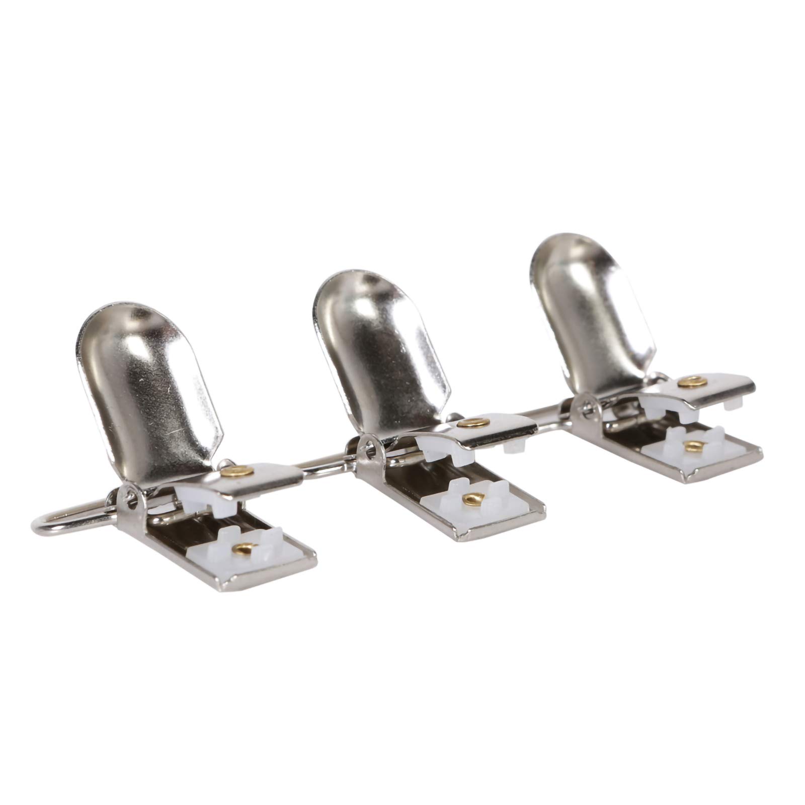 Andux 25 Pcs Silver Metal Suspender Clips for Pants, Skirts & Belts - Heavy Duty Holder Clips for Workwear, Cosplay & Fashion Accessories