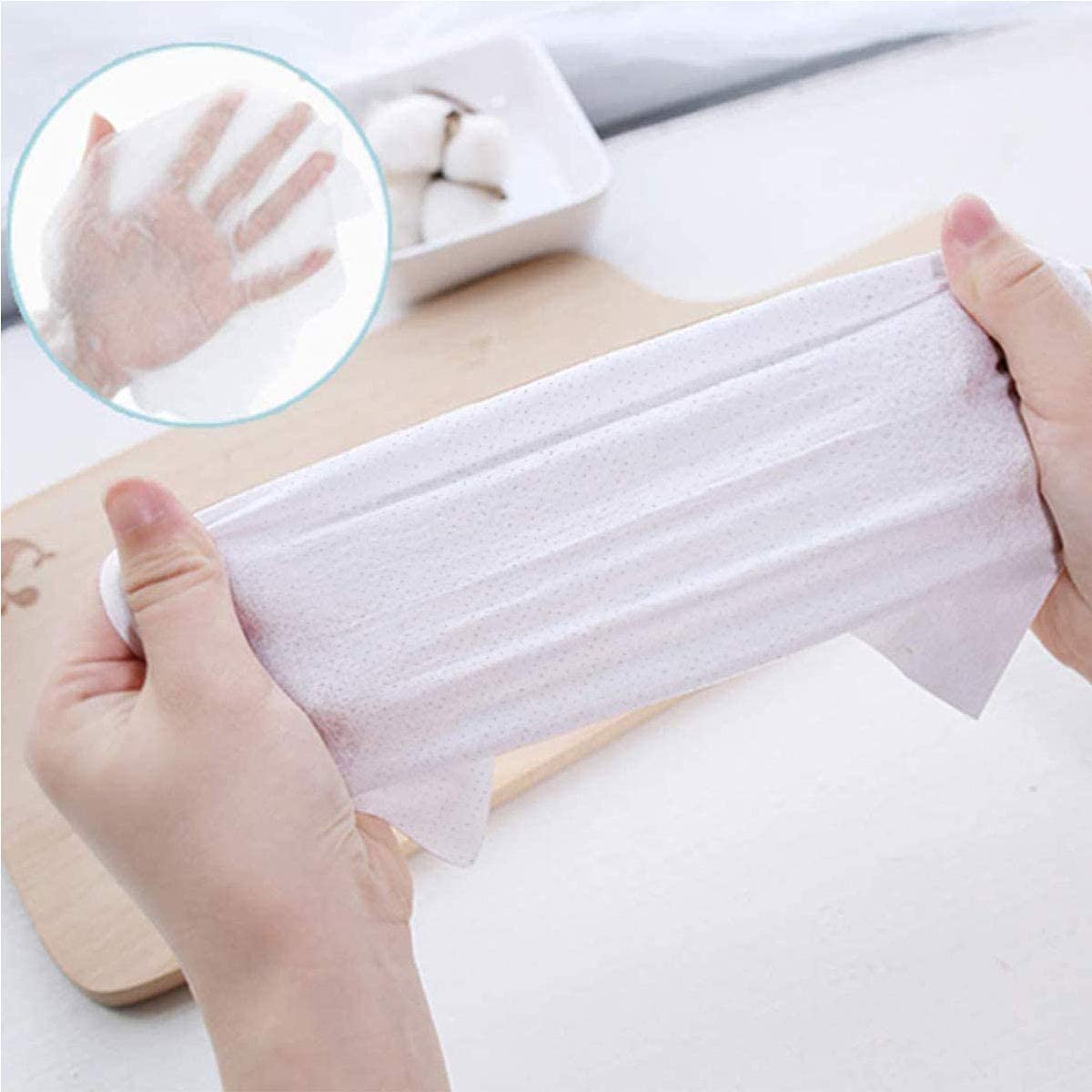 50 Pack Mini Compressed Towels - Portable Disposable Cotton Coin Tissues for Travel, Camping, Hiking, Sports, Beauty Salon & Home Use | Lemon Scented | Compact & Hygienic for Outdoor Adventures, Gym, Makeup Removal & Emergency Cleaning