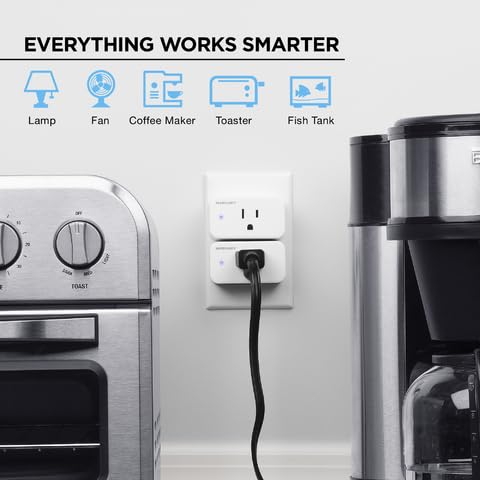 Merkury Smart Plugs - WiFi Outlet with Alexa & Google Home Compatibility, Smart Socket with Timer & Remote App Control, 2.4GHz Only - Perfect for Home Automation & Smart Lighting Control