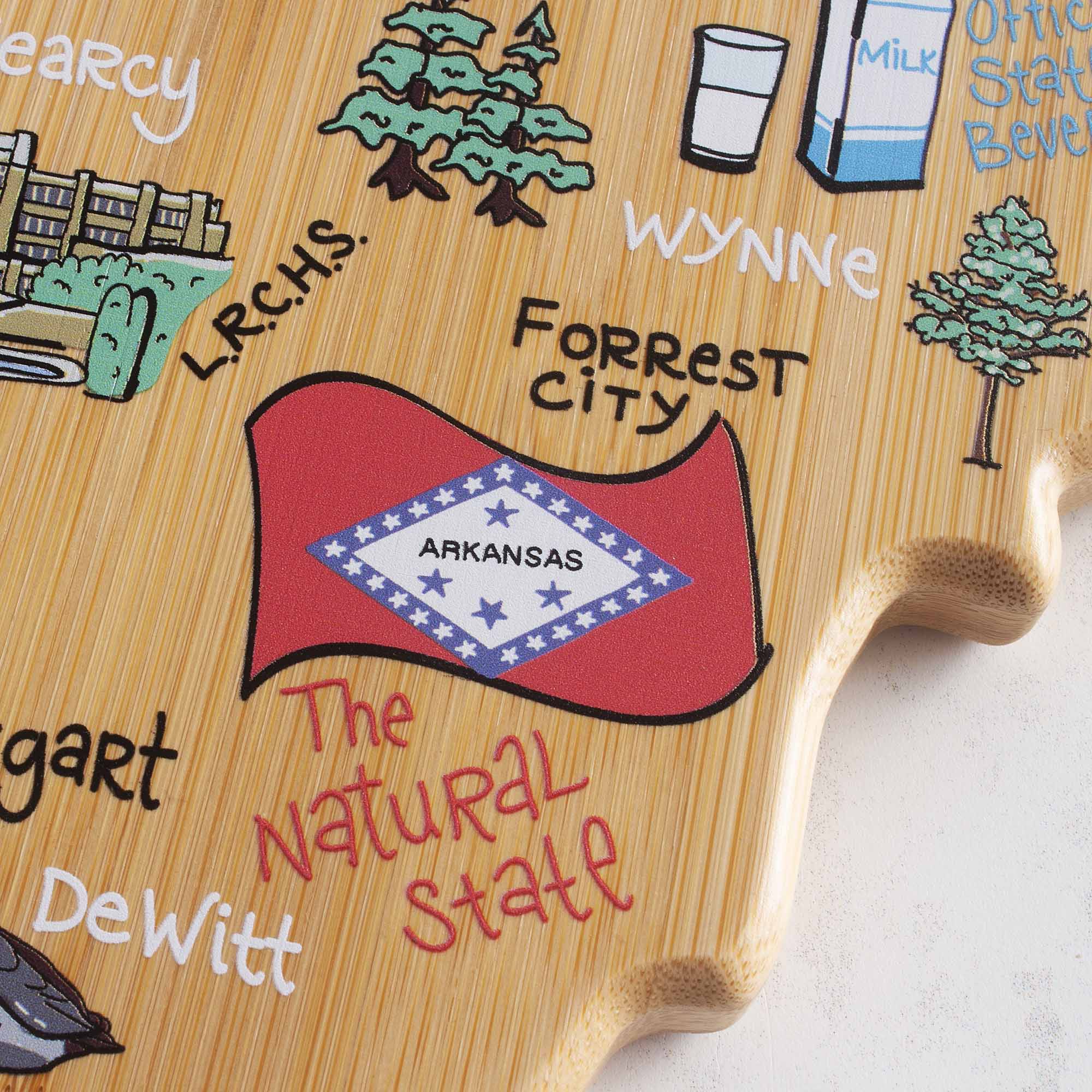 Premium Arkansas Wood Cutting Board with Fish Kiss™ Artwork - Durable Kitchen Chopping Board for Meat, Vegetables & Cheese - Perfect for Home Cooking & Gift Giving