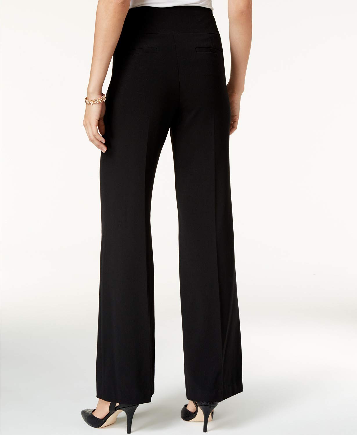 Style&Co Women's Stretch Wide-Leg Pants - Deep Cabernet (Size 12S) | Comfortable High Waist Trousers for Work, Office & Casual Wear