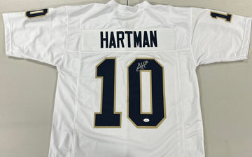 Authentic Sam Hartman Signed Notre Dame Fighting Irish White Football Jersey - Collectible Memorabilia for Fans & Sports Enthusiasts - Perfect for Display, Gifting, and Game Day Spirit