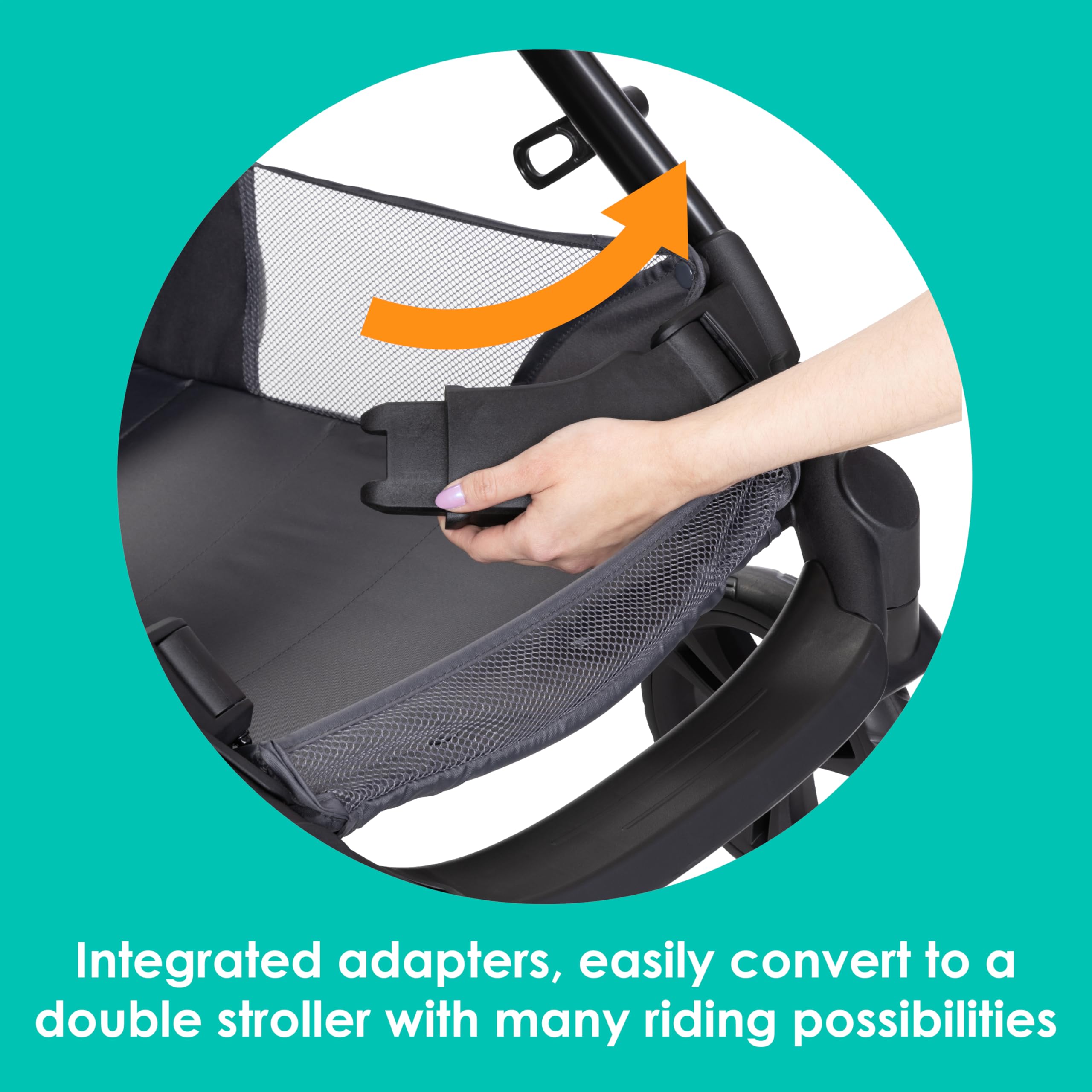 Baby Trend Morph Single to Double Modular Stroller - Convertible Lightweight Stroller for Twins or Infant, Dash Grey | Perfect for Travel, Shopping & Daily Walks