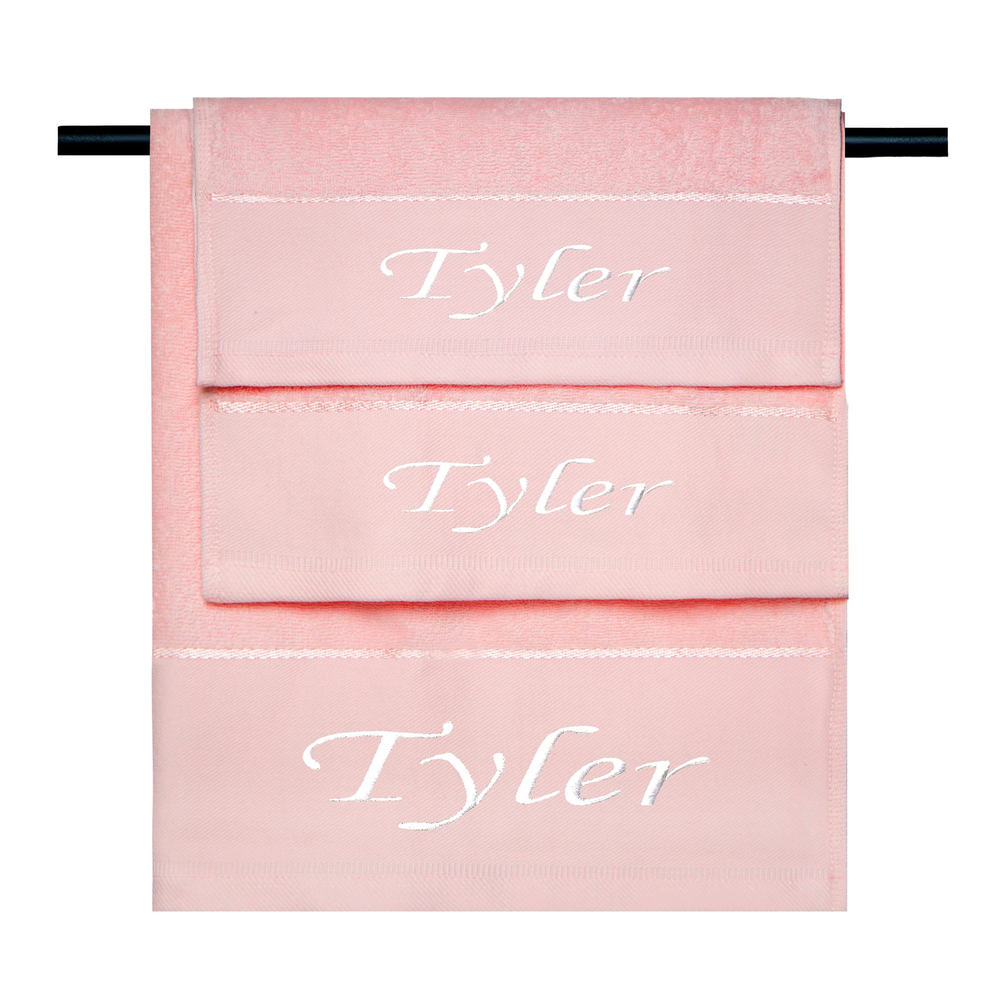 Luxury 100% Pure Cotton Bath Towel Set - Super Soft & Highly Absorbent Hotel Quality (Pink, 3-Piece) - Perfect for Spa, Bathroom & Gift Giving