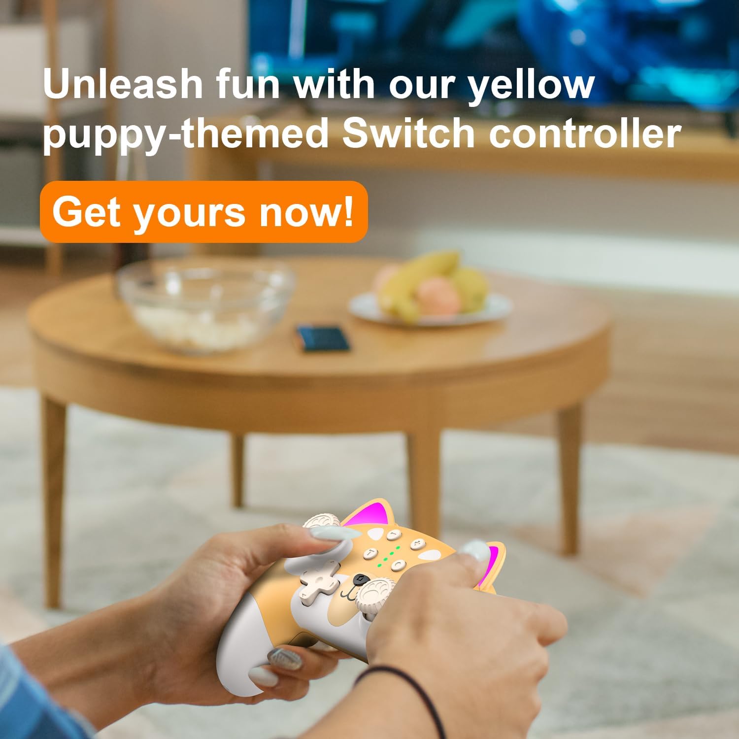 Wireless Switch Pro Controller for Nintendo Switch OLED/Switch Lite/PC - 6-Axis Motion Sensor, Vibration & Turbo Function - Cute Puppy Design - Perfect for Gaming, Streaming & Multiplayer Sessions