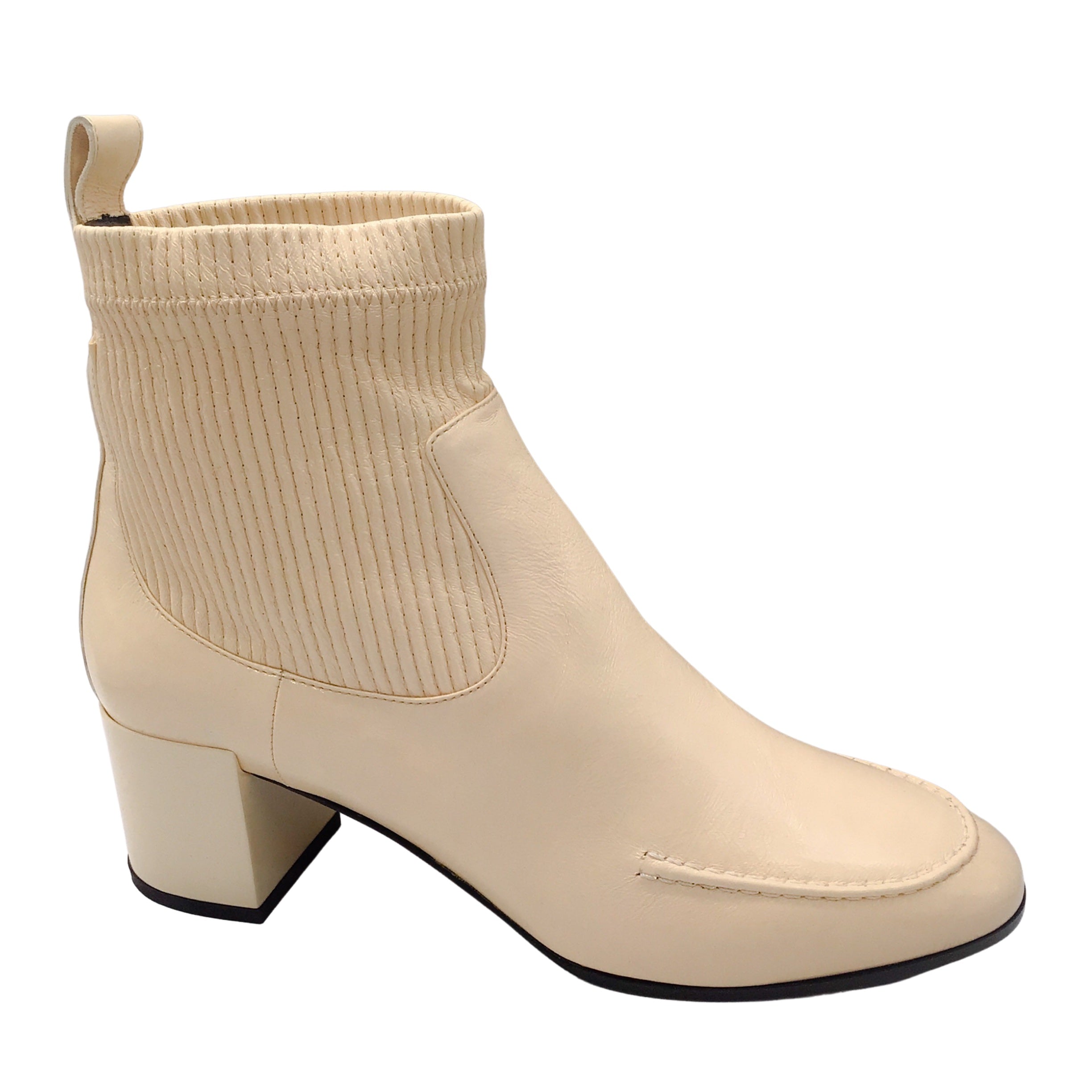 Pierre Hardy Ivory Patent Leather Ankle Boots - Women's Fashion Chunky Heel Booties for Fall/Winter - Perfect for Office, Party & Night Out