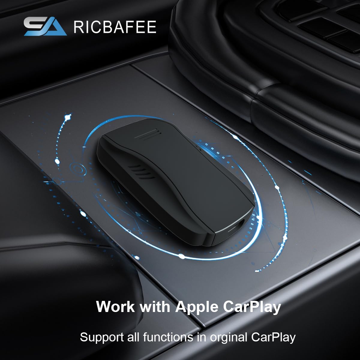 Wireless CarPlay Adapter for iPhone - 5GHz WiFi Auto Connect Bluetooth CarPlay Dongle Plug & Play for Cars 2015+ (Black) - Perfect for Hands-Free Calling, Music Streaming & GPS Navigation While Driving