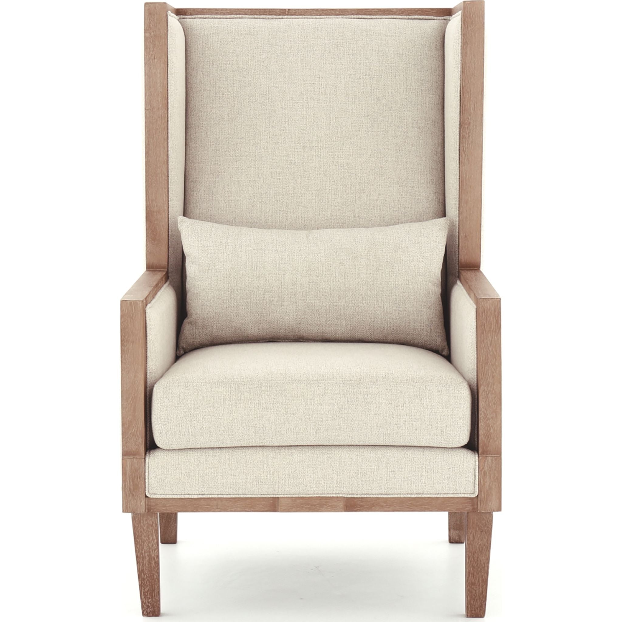 Avila Accent Chair - Modern Linen Upholstered Lounge Chair for Living Room, Bedroom & Office - Comfortable Reading Chair with Sturdy Wooden Legs