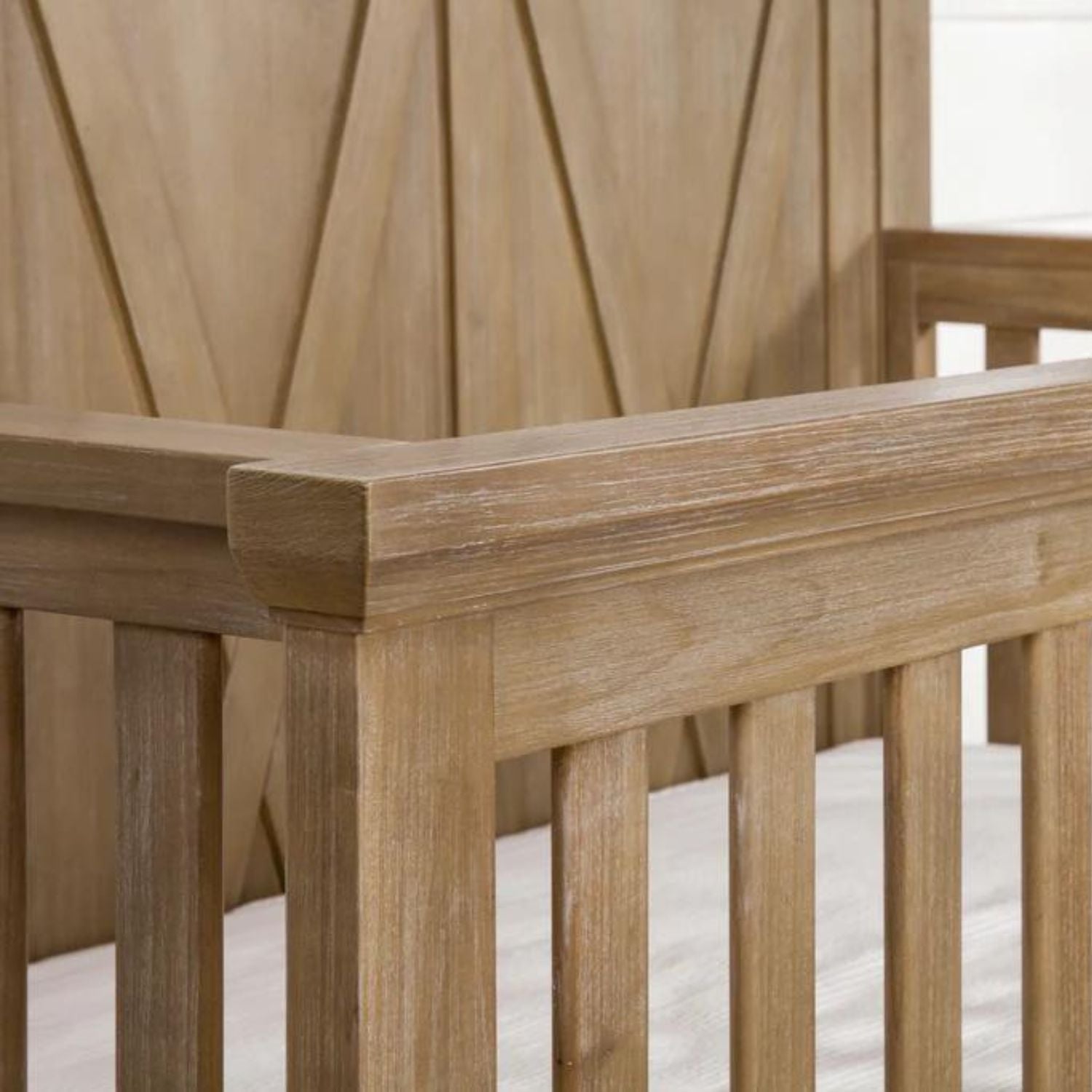 Emory Farmhouse 4-in-1 Convertible Crib - White Wooden Baby Crib with Toddler Bed Conversion | Nursery Furniture for Boys & Girls | Perfect for Small Spaces & Modern Nurseries