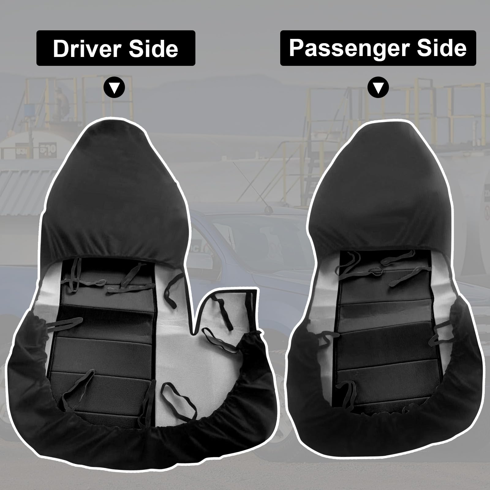 Premium Custom-Fit Front Seat Covers for 2004-2012 Ford Ranger Pickup - 60/40 Split High Back Seat Protection - Universal Fit Without Console - Durable Car Seat Covers for Work Trucks & Daily Commuting