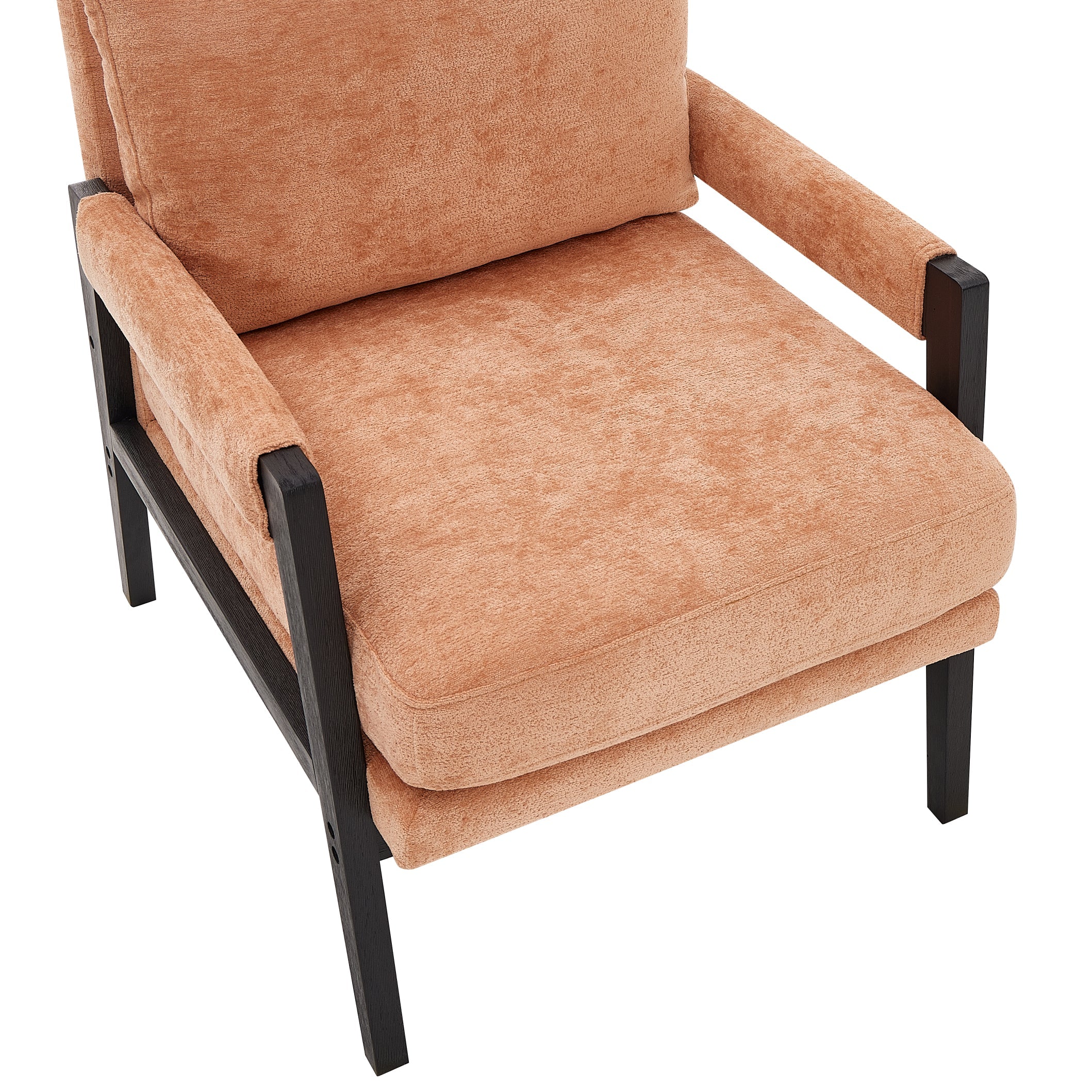 Roundhill Furniture Kelly Mid Century Modern Chenille Upholstered Accent Armchair - Stylish Living Room Chair for Home Office, Lounge & Reading Nook