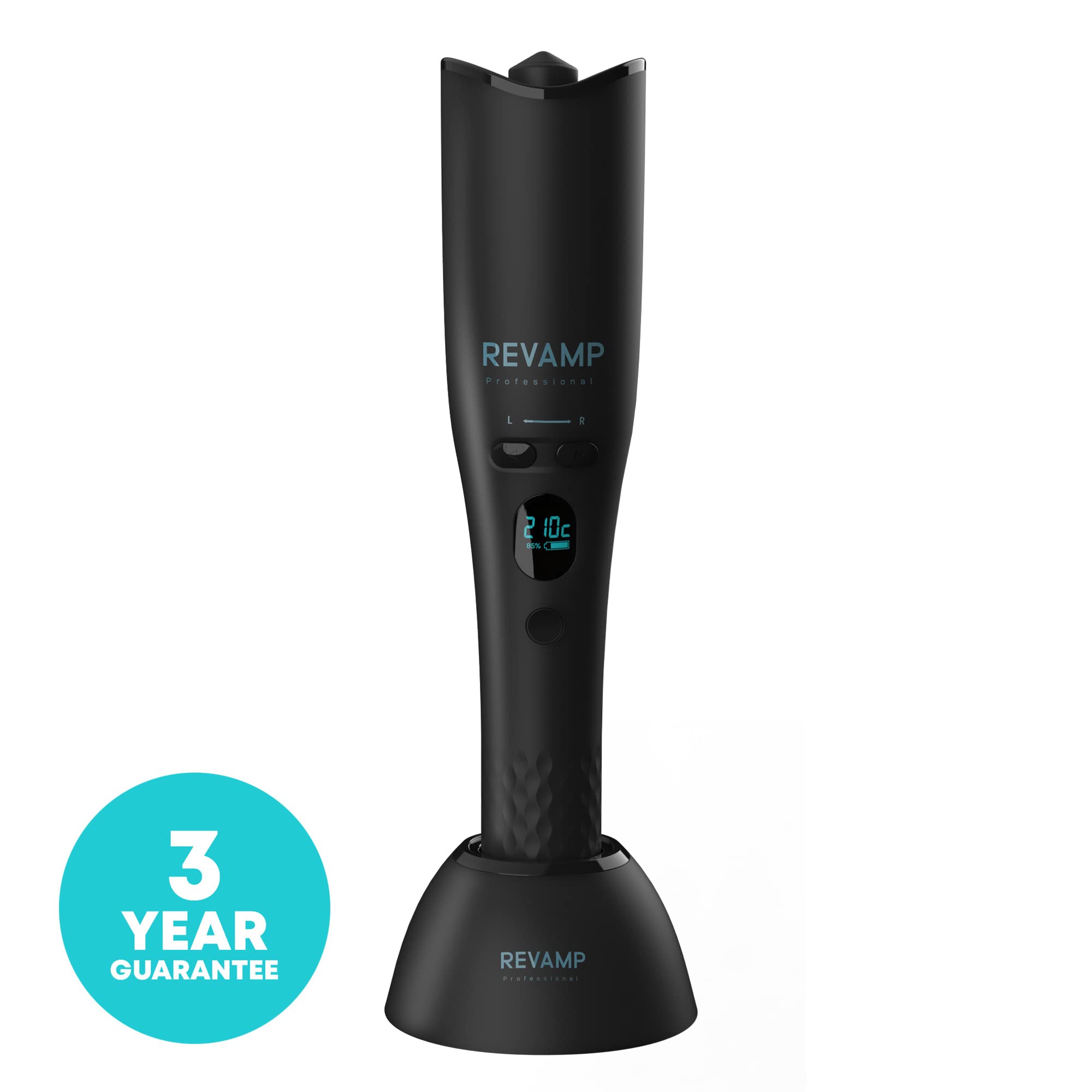 REVAMP iGEN Hollywood Cordless Hair Curler - Automatic Rotating Curling Iron with Ceramic Ionic Barrel for Tight Curls & Beach Waves | Wireless Styler for Salon-Quality Wavy Hair at Home, Travel & Special Occasions