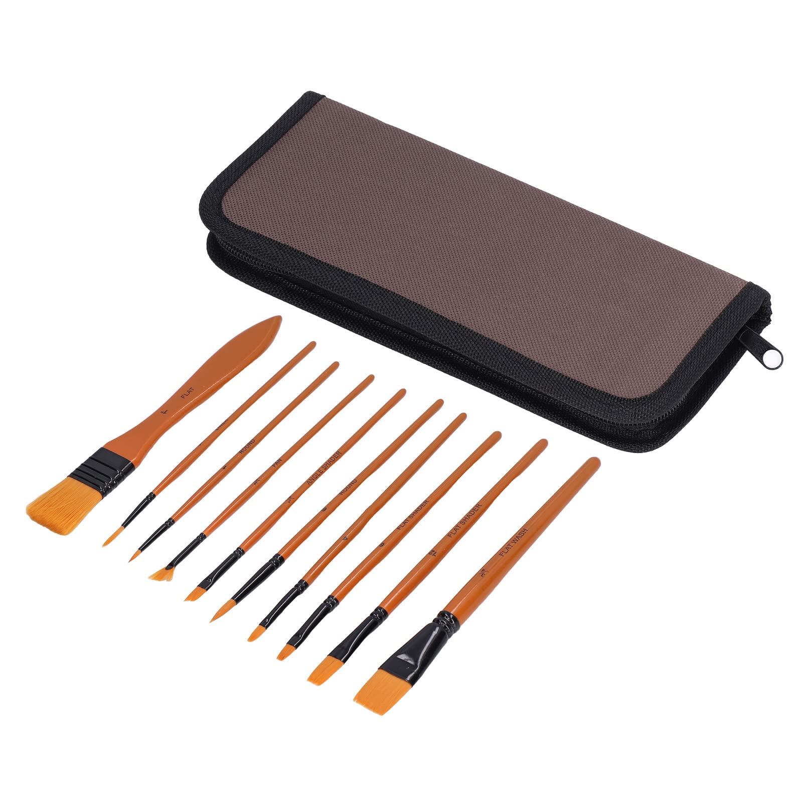 Premium Paint Brush Set - 12-Piece Tiny Yellow Wood Handle Nylon Bristle Brushes for Oil & Watercolor Painting - Perfect for Artists, Hobbyists & DIY Craft Projects