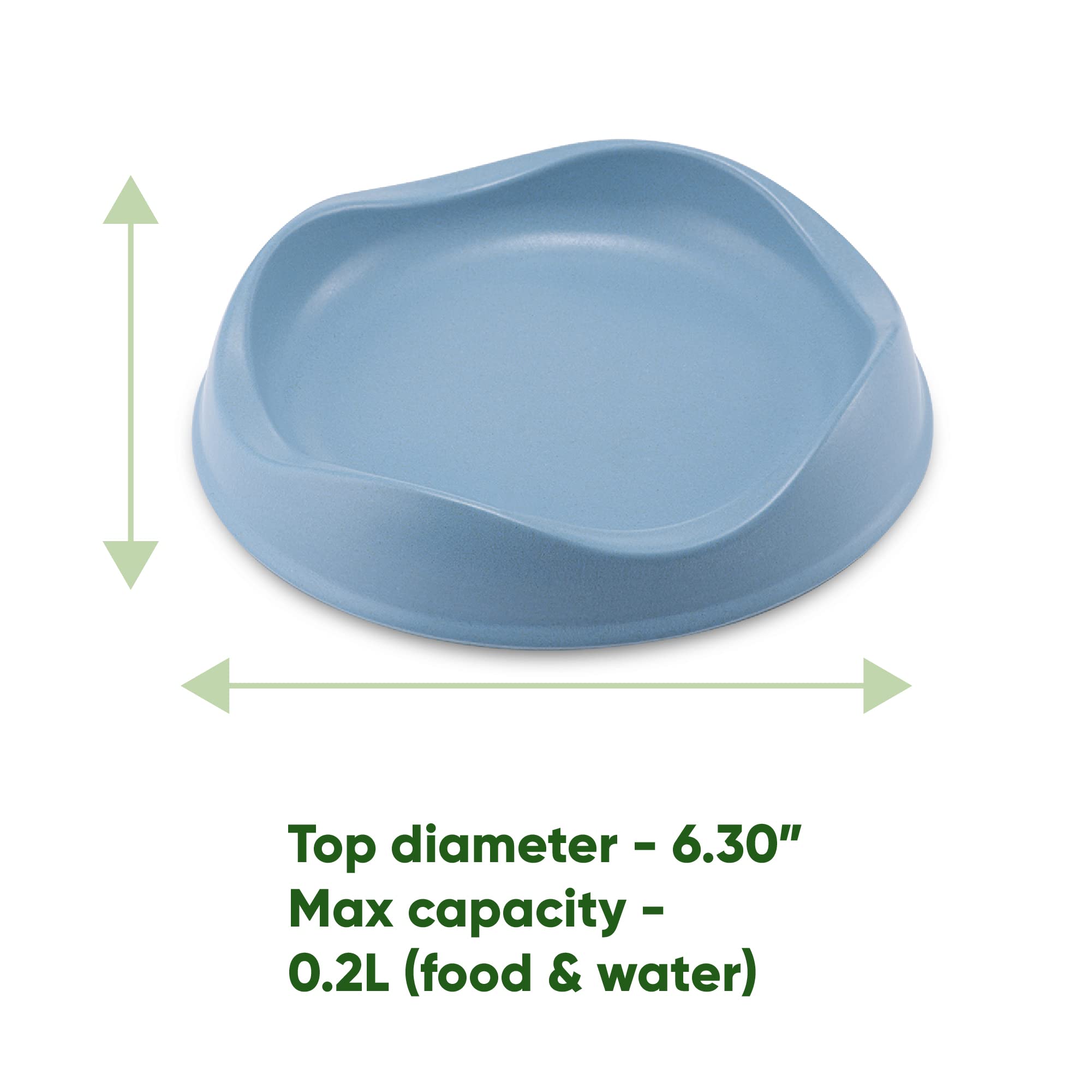 Eco-Friendly Bamboo Cat Bowl - Dishwasher Safe Pet Food & Water Dish for Cats - Perfect for Home, Travel, and Outdoor Use - Blue