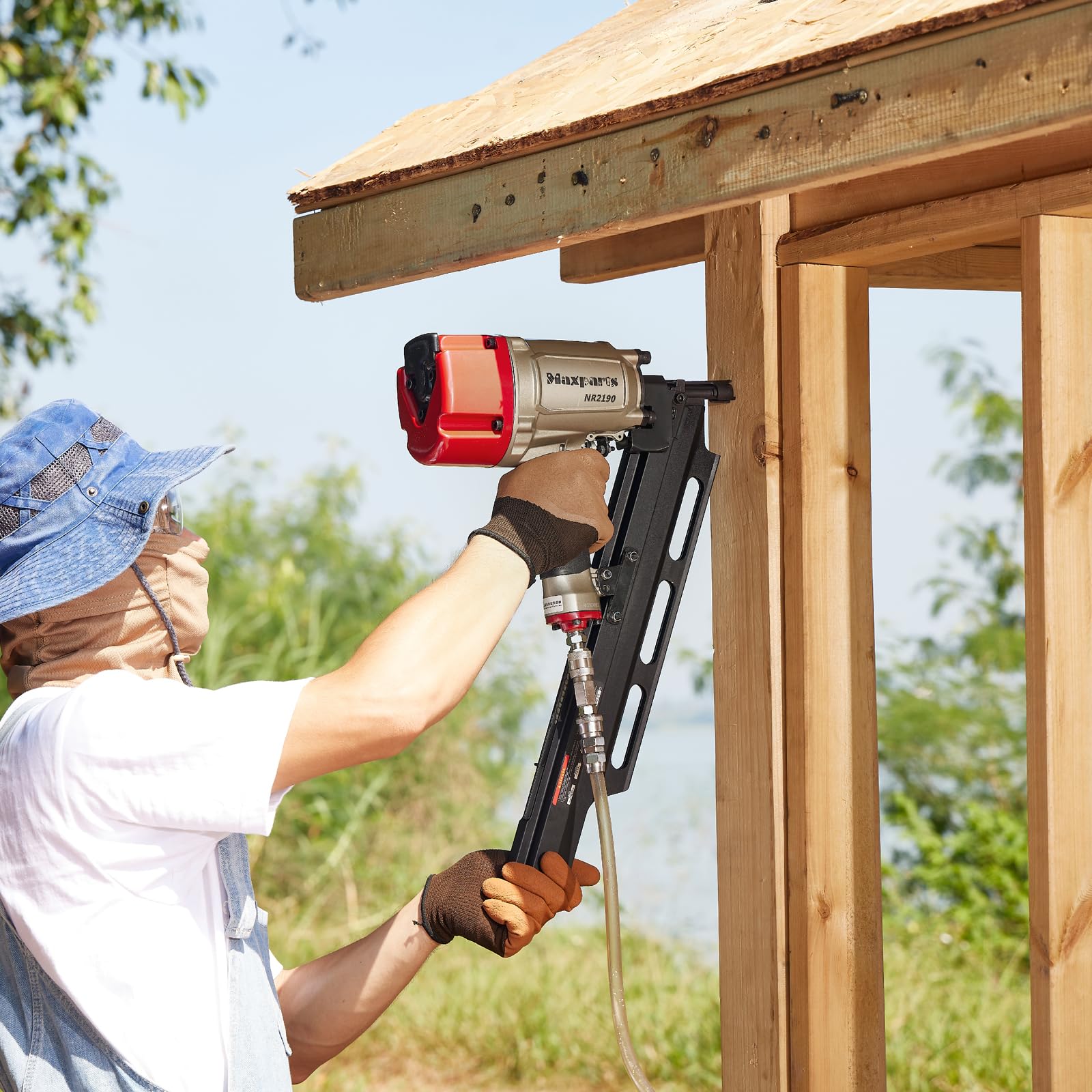 Maxparts NR2190 21° Framing Nail Gun - Heavy Duty Pneumatic Nailer for 2