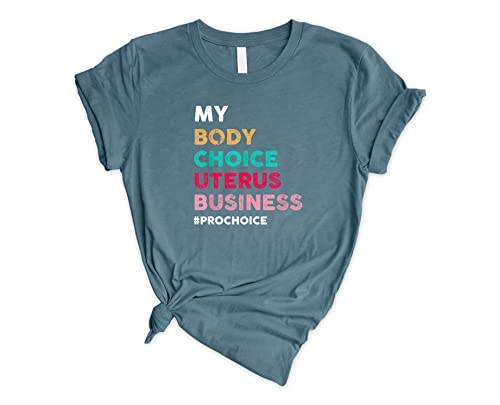 My Body Choice Uterus Business Shirt - Pro-Choice Feminist Tee with 1973 Roe v Wade Design - Women's Reproductive Rights Apparel for Work, Protests & Political Activism