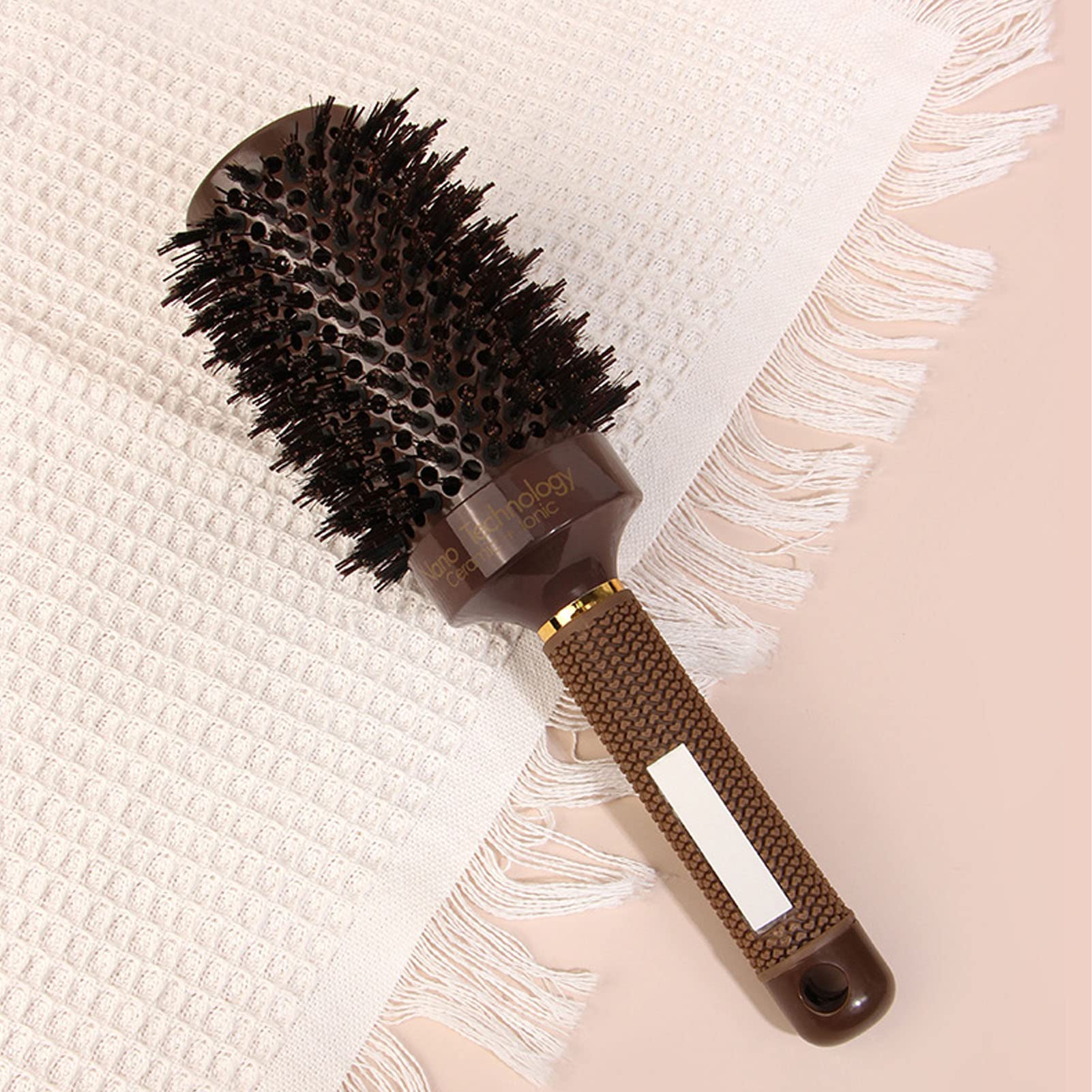 EXCLUZO Thermal Hair Brush with Aluminum Tube & Nylon Teeth - Round Roller Comb for Curly & Straight Hair - Perfect for Salon Styling & Home Use