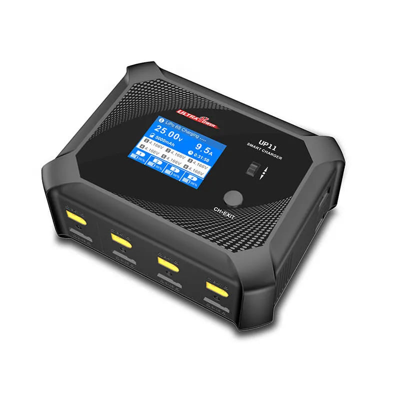 Ultra Power UP11 240W AC/600W DC Smart 4-Channel Balance Charger for RC Cars, Drones, and LiPo Batteries - Perfect for Hobbyists and Professionals