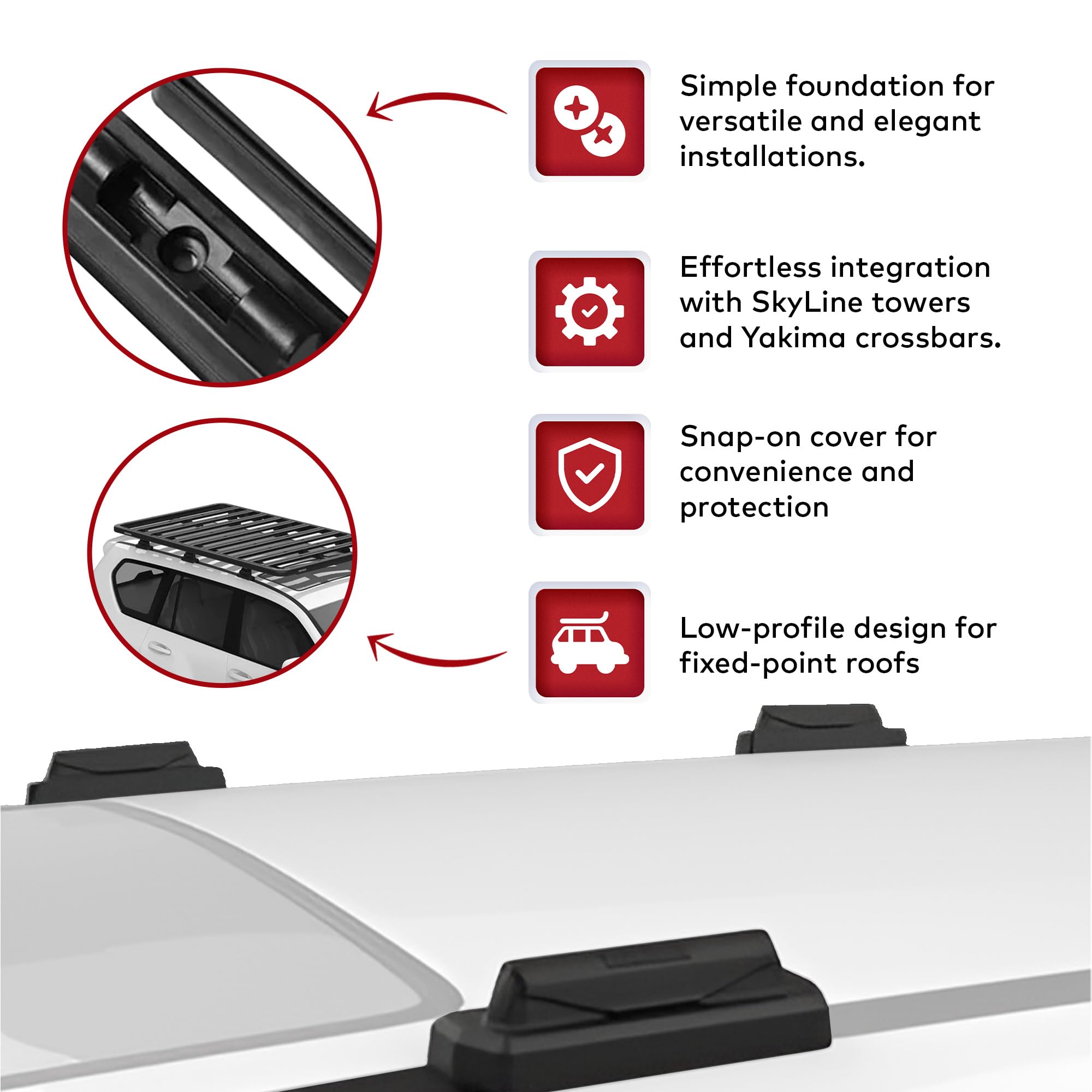 Yakima Landing Pad 4 - Heavy Duty Roof Rack Mounting System for SUVs, Trucks & Vans | Secure & Durable Crossbar Installation | Perfect for Road Trips, Camping & Outdoor Adventures