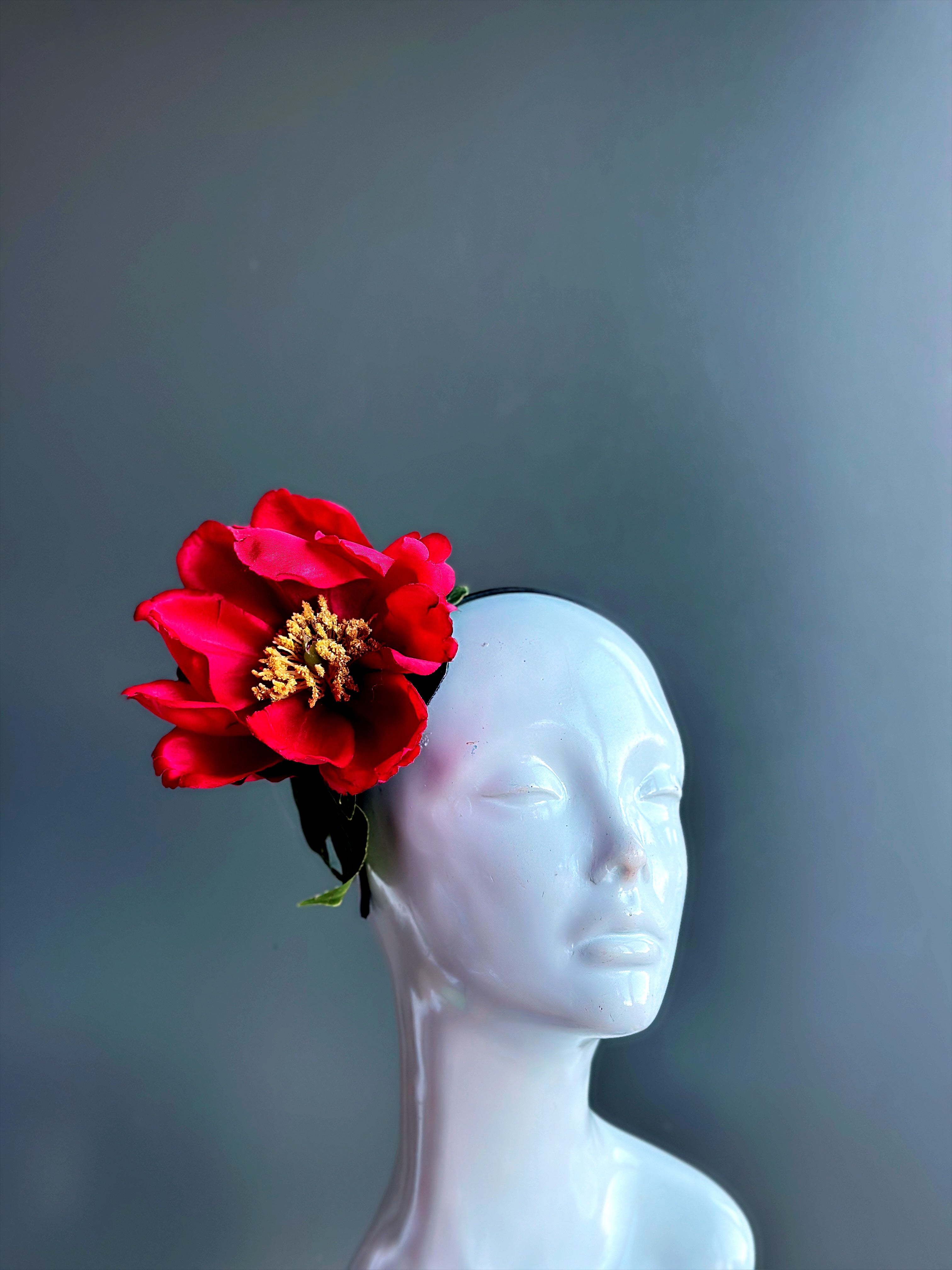 Elegant Red Flower Headpiece for Women - Boho Floral Hair Clip for Weddings, Parties & Festivals | Perfect Bridal Accessory & Festival Hair Decor