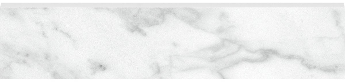 3 X 12 Inch Polished Carrara White Glazed Porcelain Bullnose Tile - Perfect for Bathroom Walls, Kitchen Backsplashes & Shower Surrounds