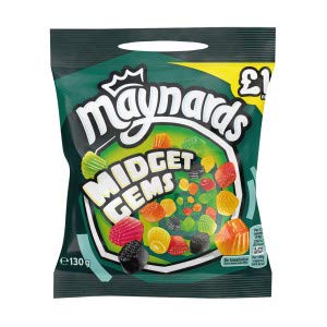Maynards Bassetts Midget Gems Gummy Candy - 12 Pack Bulk Sharing Bags | Classic British Sweets for Parties, Movie Nights & Office Snacks