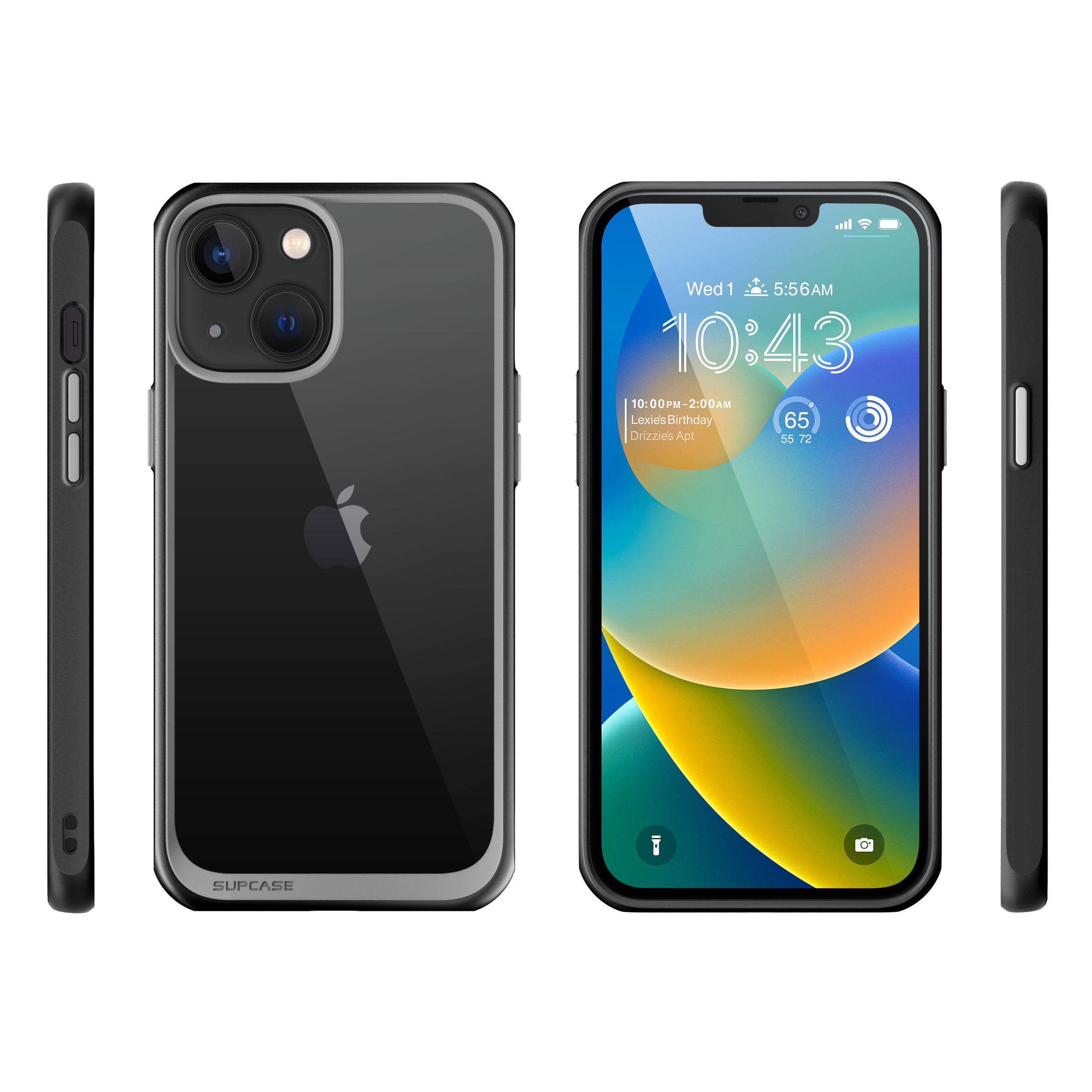 iPhone 14 Case 6.1 Inch - Unicorn Beetle Slim Clear Protective Cover with Black Frame | Shockproof & Scratch Resistant for Everyday Use, Work & Travel