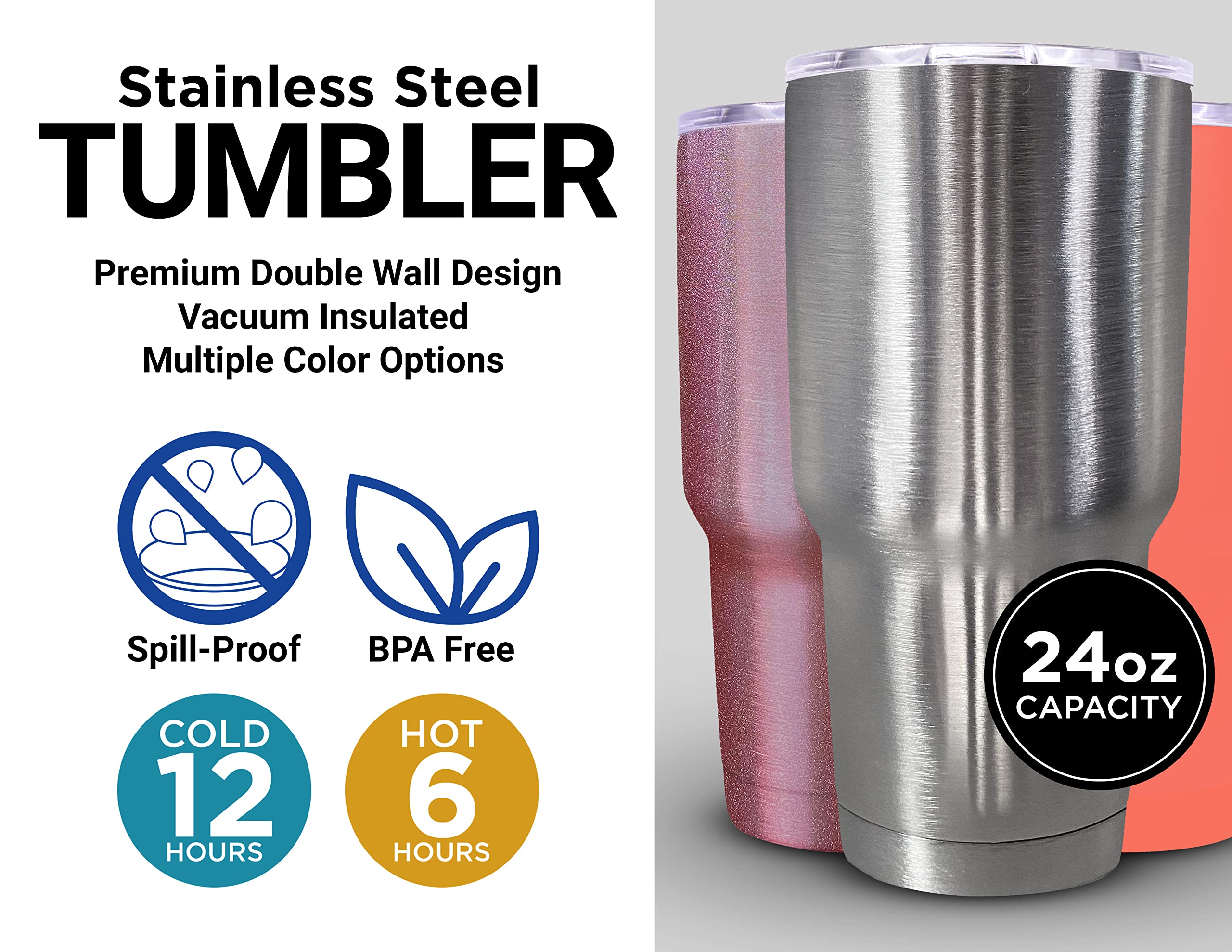 R&R Imports 24oz Insulated Stainless Steel Tumbler with Laser Engraved Little Camas Reservoir Idaho Souvenir Design - White - Perfect for Outdoor Adventures, Travel & Daily Use