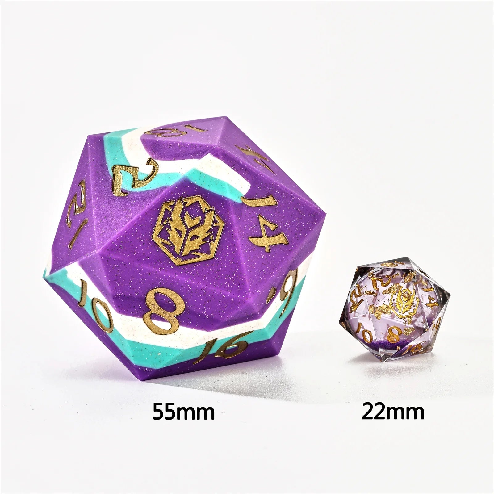 55mm Chonk Rubber Silicone D20 Dice Set - Celestial Gleam Color for D&D, RPG, Tabletop Gaming | Shatterproof & Quiet Rolling Game Dice for Dungeons & Dragons Players