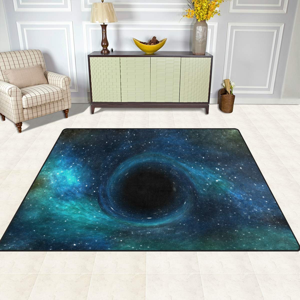 ALAZA Black Hole Space Universe Galaxy Nebula Area Rug - 5'3