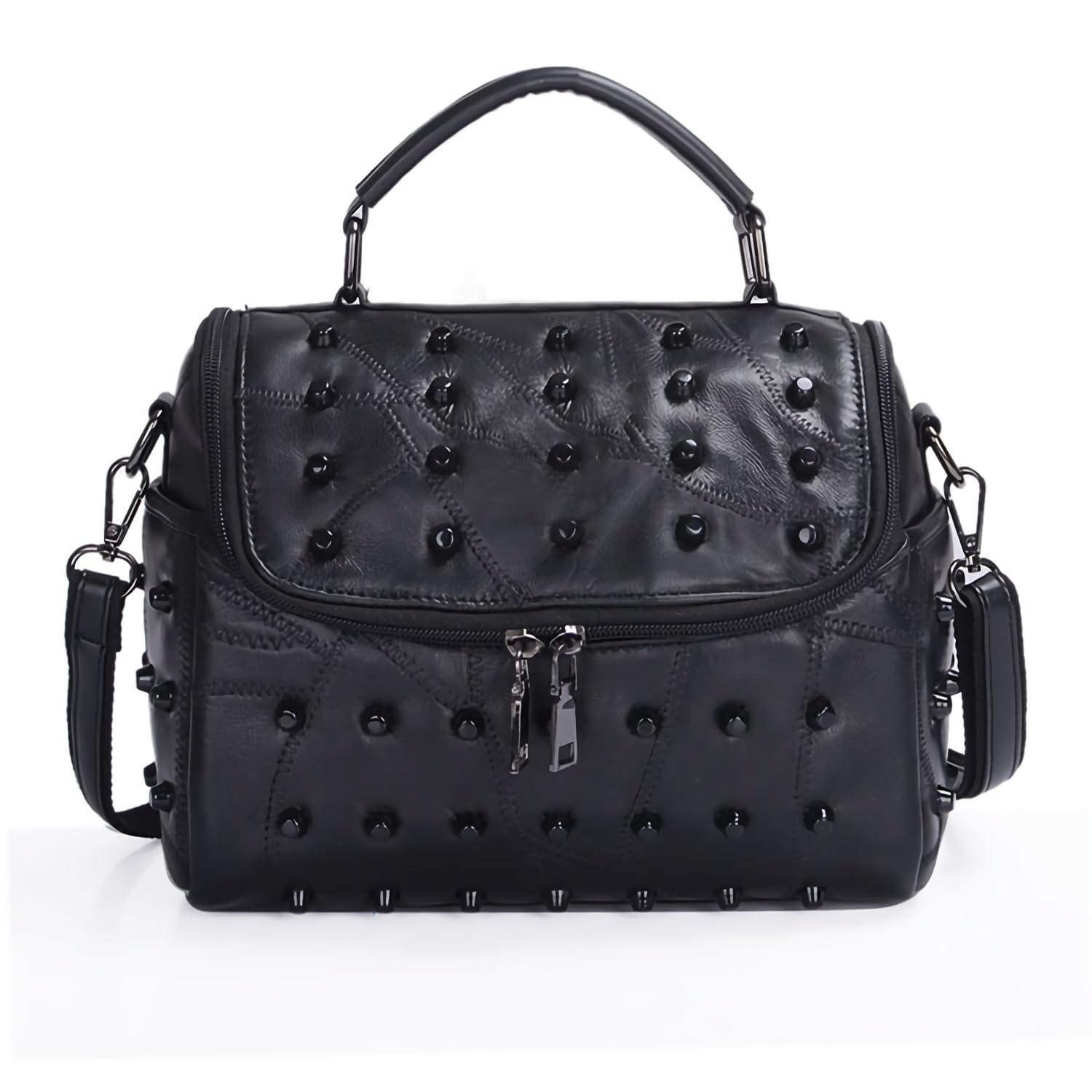 Panlom Black Gothic Shoulder Bag for Women - Stylish Crossbody Purse with Adjustable Strap, Perfect for Travel, Work & Daily Use