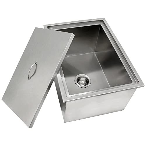 Premium 18L Stainless Steel Ice Chest Cooler with Removable Cover & Drain System - 18