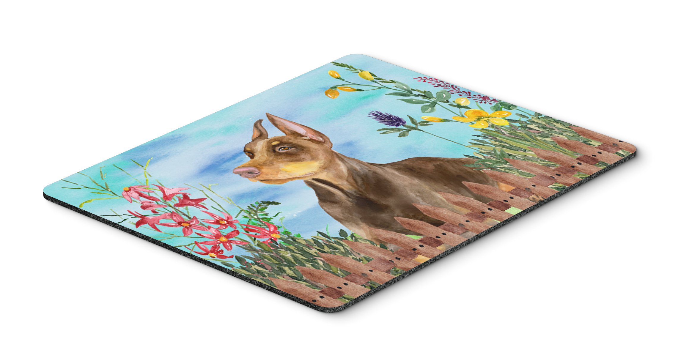 Doberman Pinscher Spring Mouse Pad - Large Washable Non-Slip Desk Mat for Home Office, Gaming & Computer Work | Heat-Resistant Hot Pad & Trivet for Kitchen Use