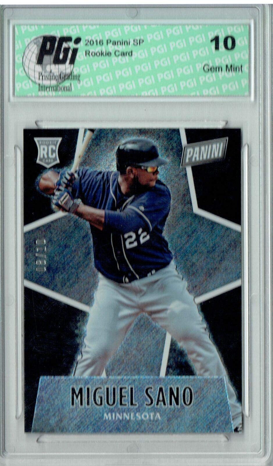 Miguel Sano 2016 Panini #65 Glitter SP Rookie Card PGI 10 - Limited Edition of 10, Slabbed Baseball Collectible - Perfect for MLB Memorabilia Collections and Sports Fan Gifts