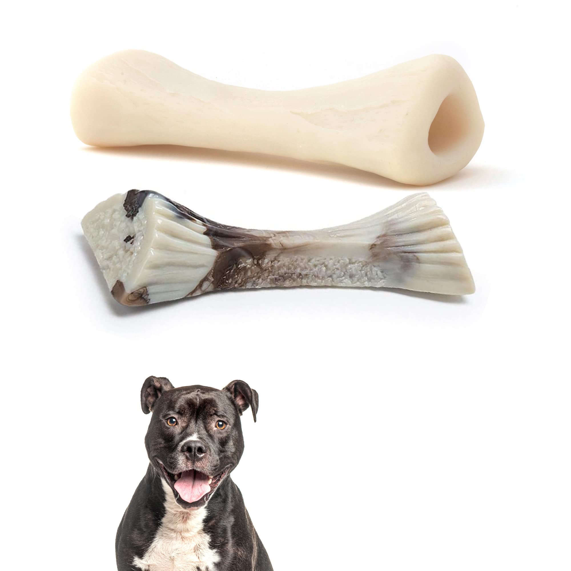Durable Nylon Dog Toys for Aggressive Chewers - Tough Chew Bone for Large & Medium Dogs & Teething Puppies (2-Pack, Large Size) - Perfect for Playtime, Training & Dental Health