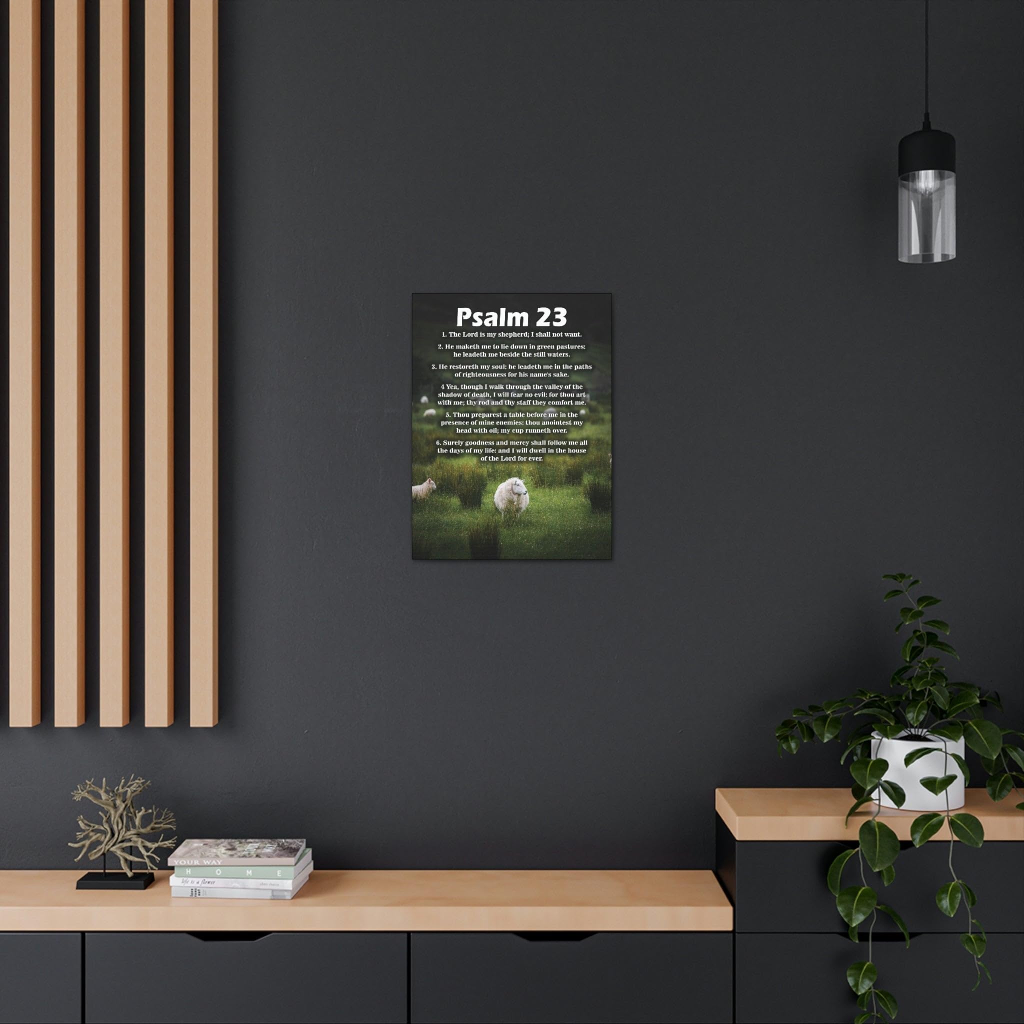 Psalm 23 Bible Verse Canvas Wall Art - Christian Scripture Home Decor - Perfect for Church, Bedroom & Living Room Inspiration