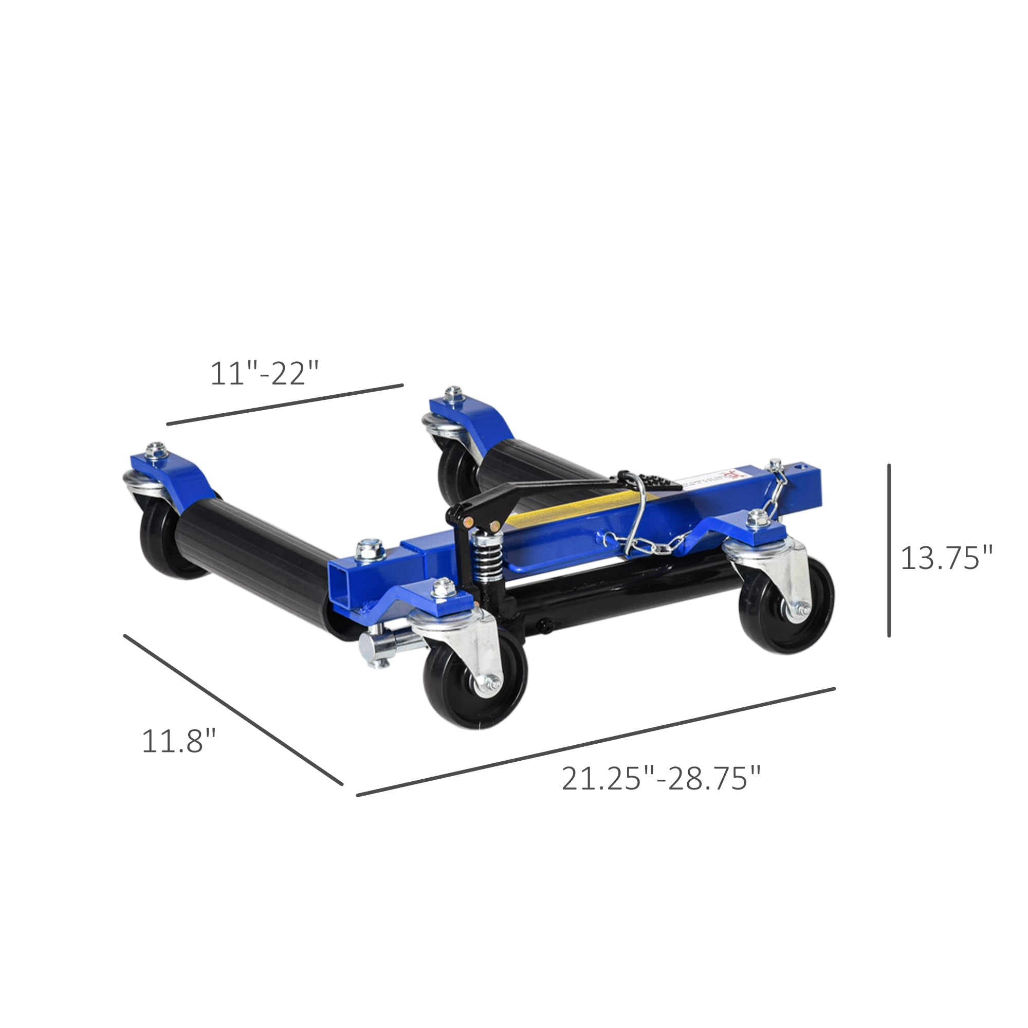 DURHAND 1500LBS Hydraulic Wheel Dolly with Ratcheting Foot Pedal - Heavy Duty Car Jack for Vehicle Positioning, Car, Truck, RV & Trailer (Set of 1) - Perfect for Garage Repairs, Auto Maintenance & Tire Changes