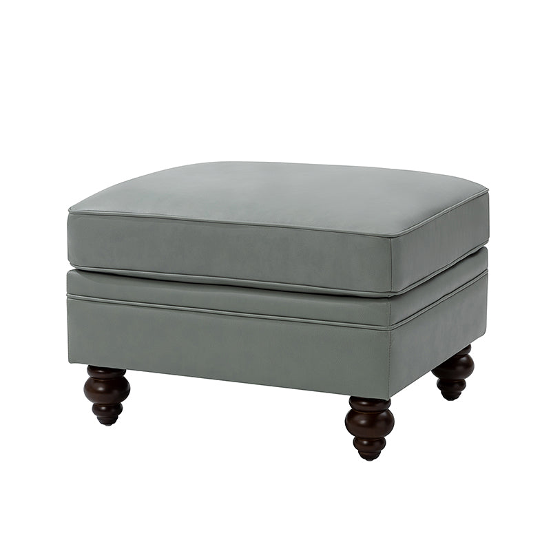 Basilio Modern Genuine Leather Storage Ottoman Bench - Living Room Footrest, Coffee Table & Extra Seating - Perfect for Home, Office & Bedroom