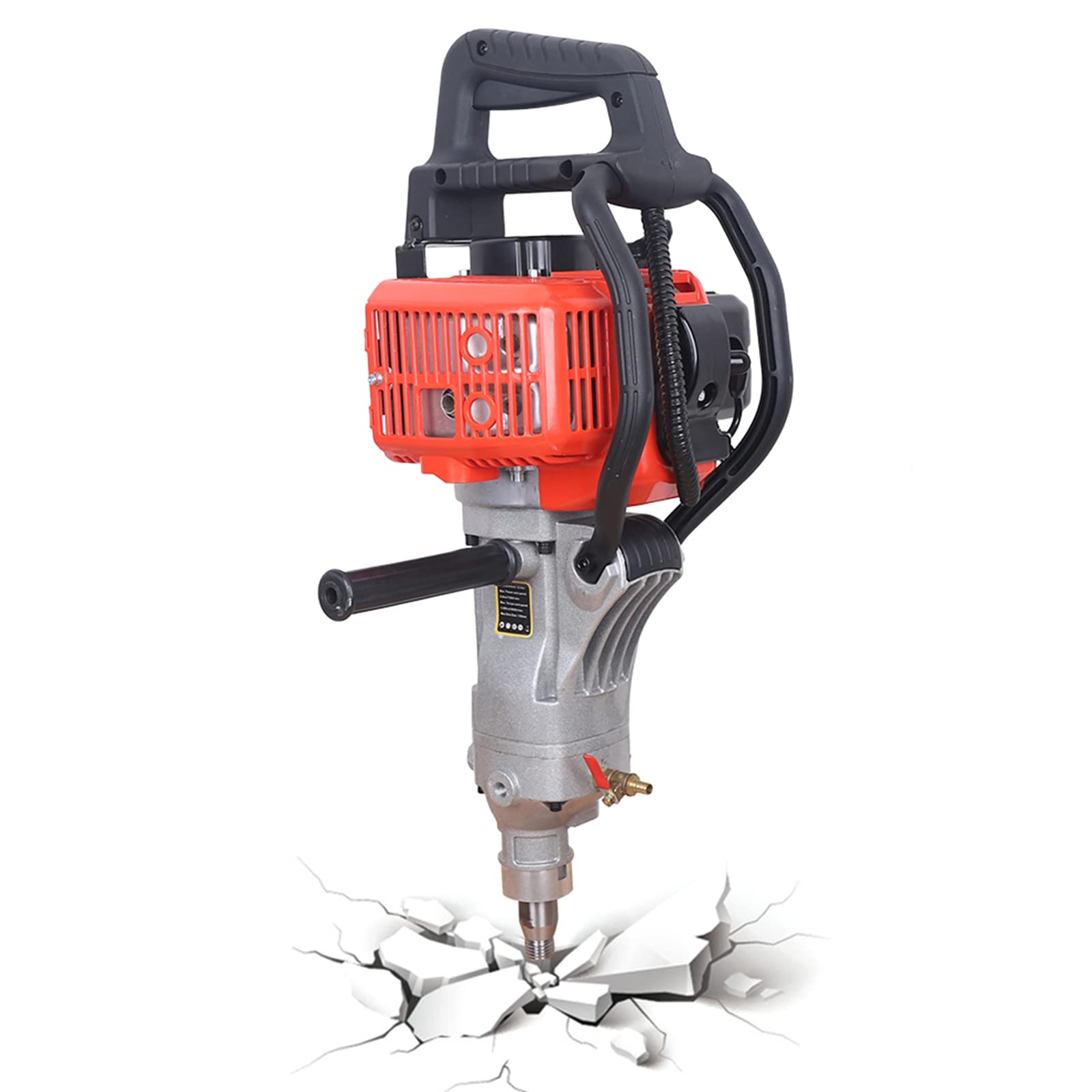 33cc Gasoline Core Drilling Machine - 2-Stroke Gas Powered Diamond Concrete Drill with 1000W Single Cylinder Engine | Handheld Wet Drill for Construction, Masonry & Renovation Projects | Perfect for Concrete, Brick & Stone Drilling