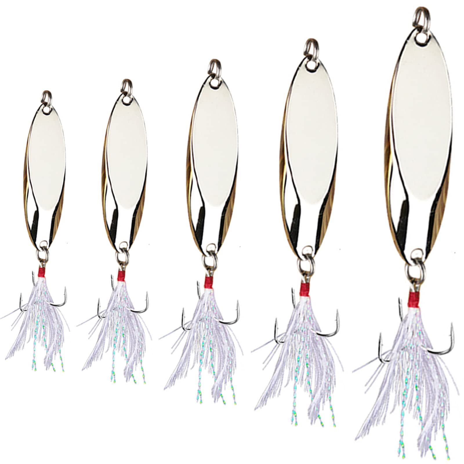 Premium Fishing Lures & Spoons Kit - Bass Trout Saltwater Freshwater Fishing Baits - Perfect for Casting Trolling Ice Fishing