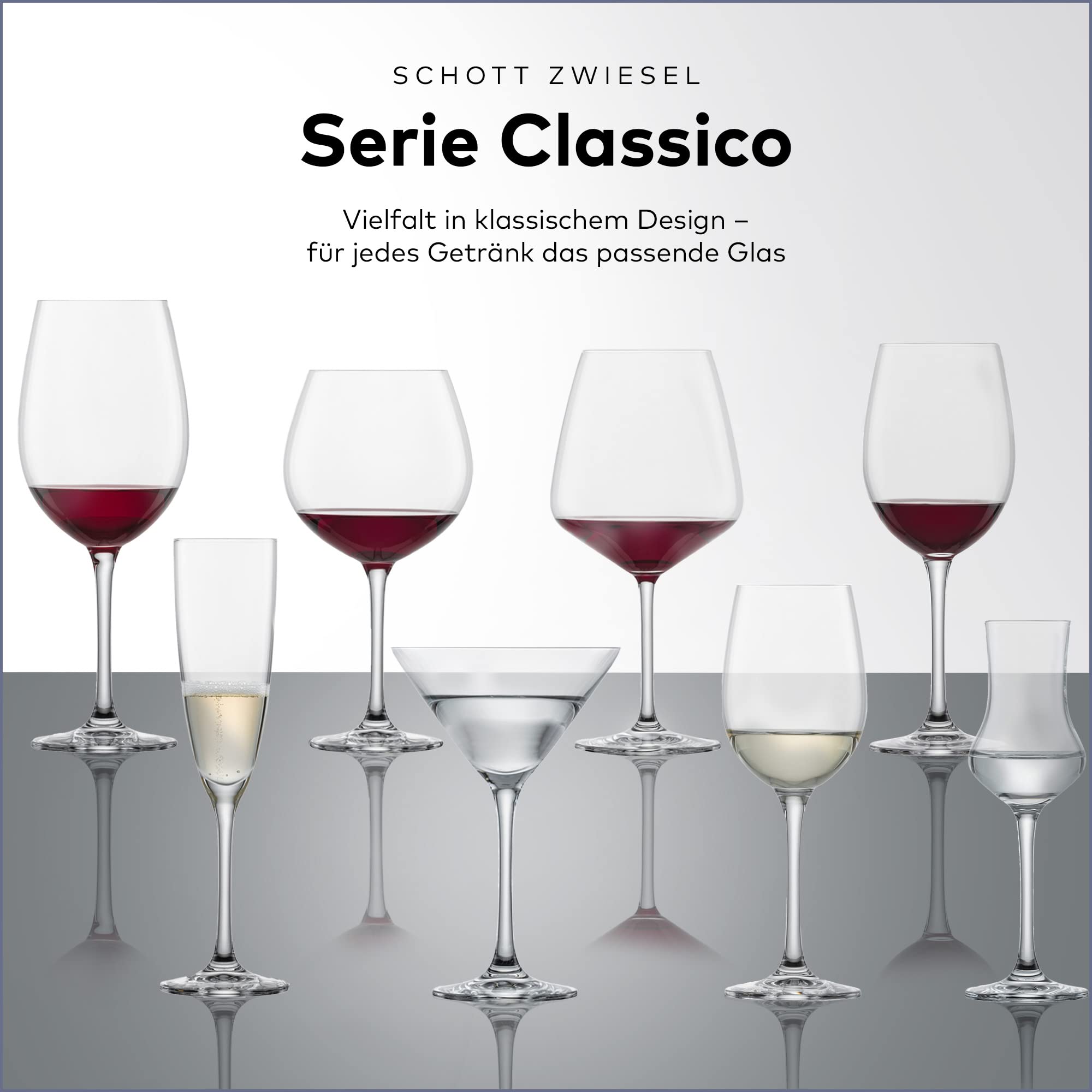 Premium Schott Zwiesel CC685 Classico Martini Glasses Set - 6 Pack (270mL Each) - Crystal Clear Cocktail Glasses for Martinis, Cosmopolitans & Elegant Home Bar Entertaining